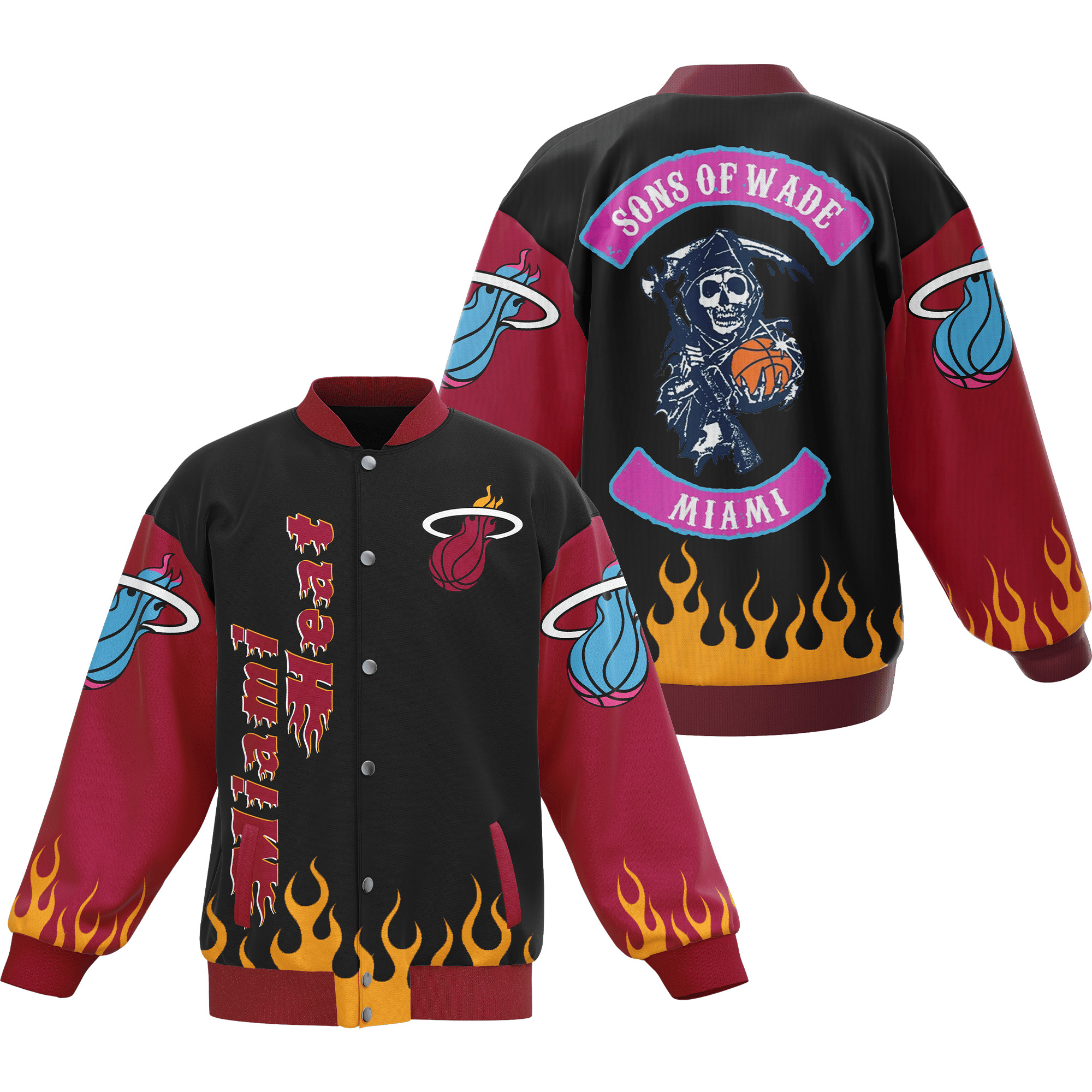 comfimerch miami heat nba new bomber baseball jacket for fan ss2ai