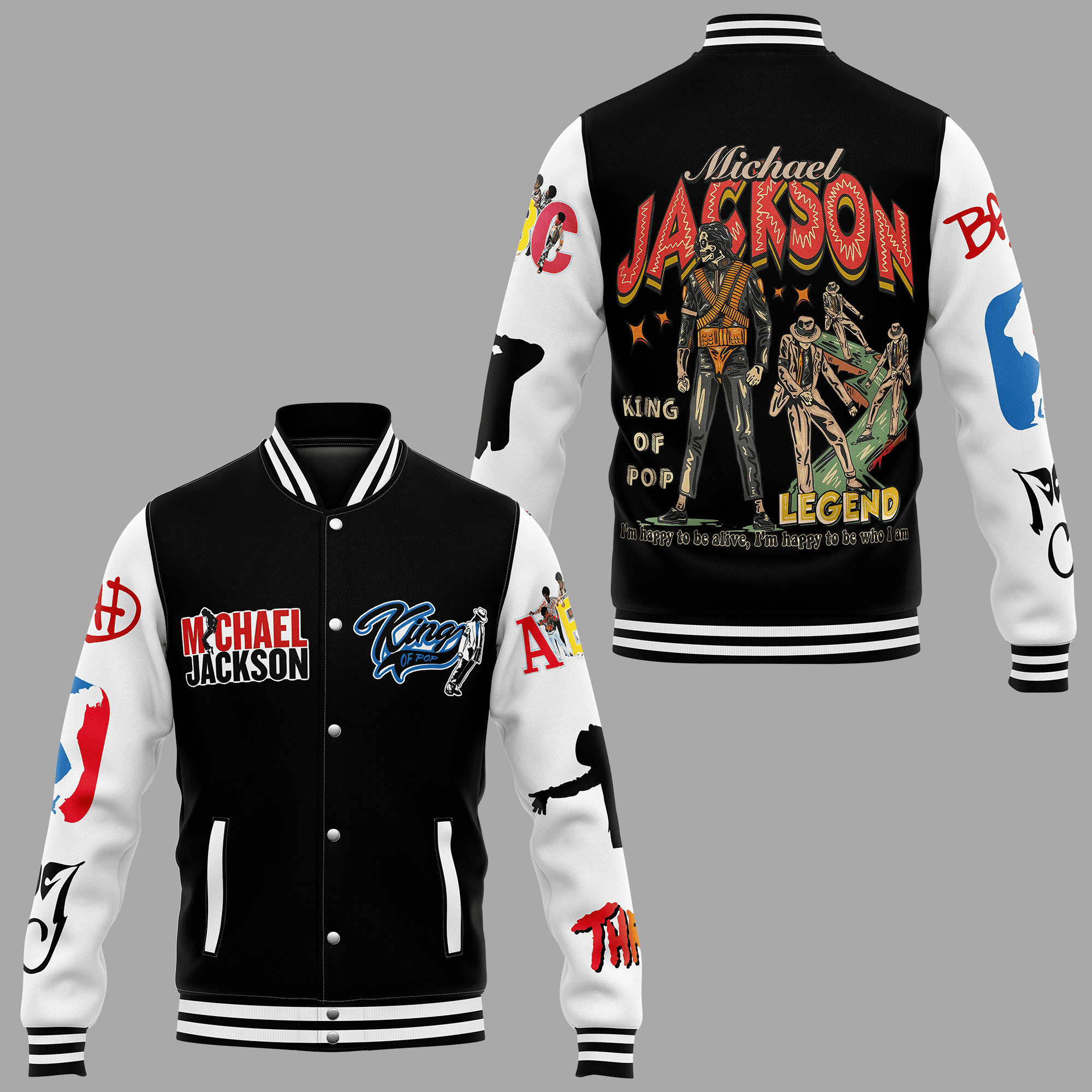 comfimerch michael jackson new bomber baseball jacket for fan rbymh