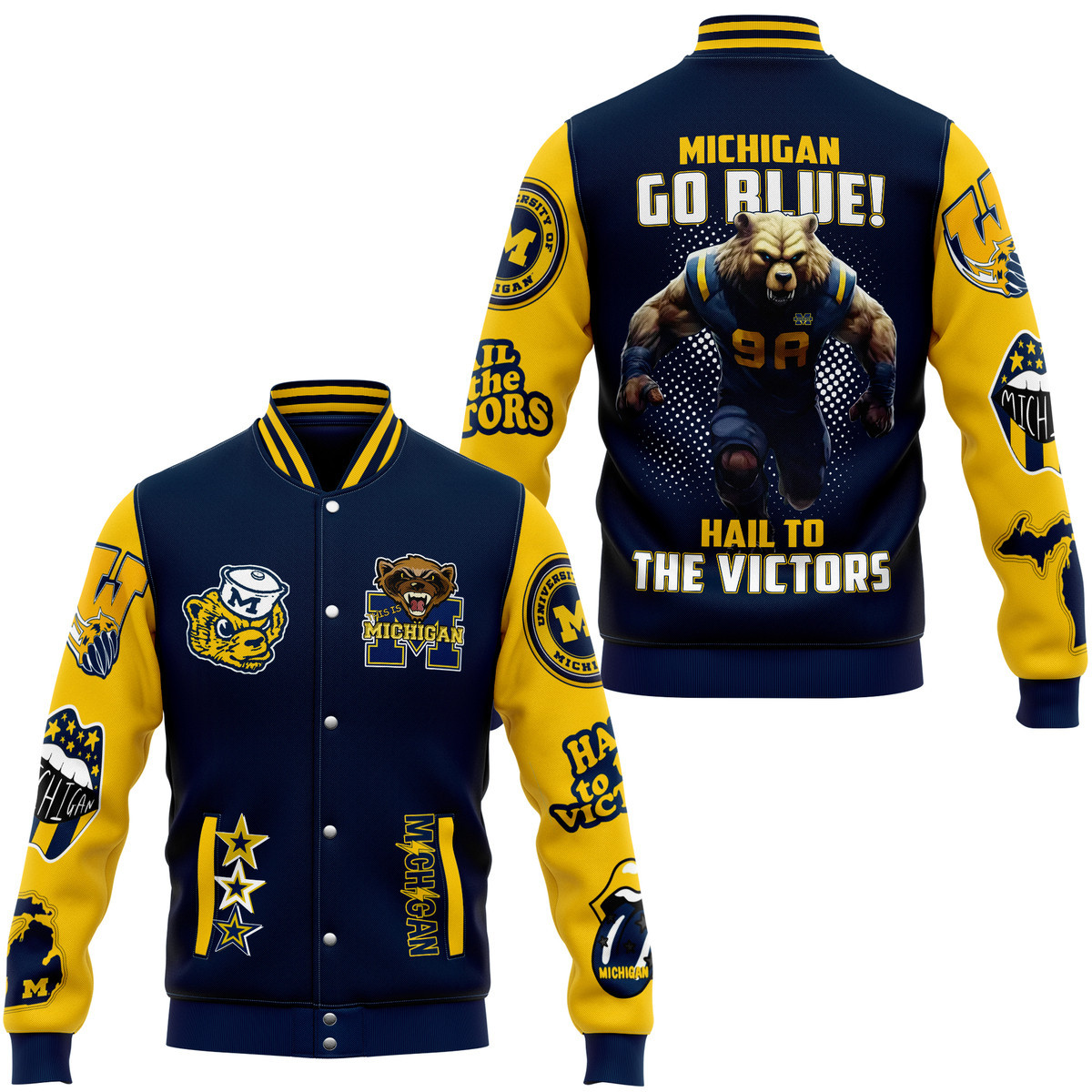 comfimerch michigan nfl new bomber baseball jacket for fan kcutl