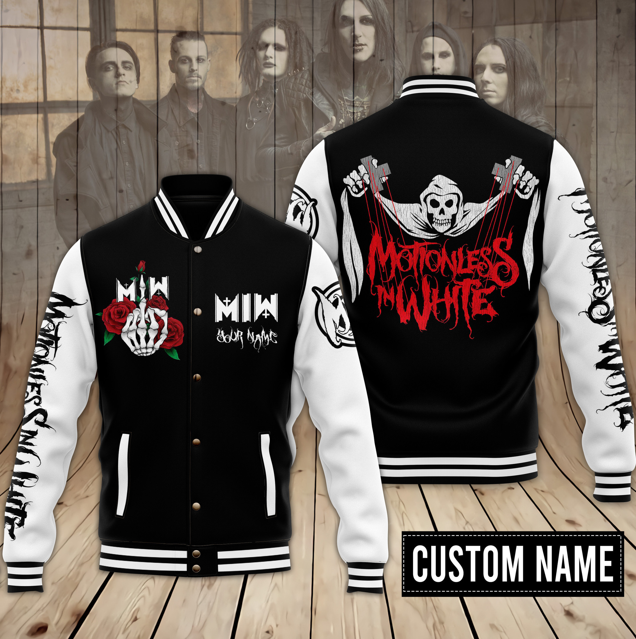 comfimerch motionless in white new bomber baseball jacket for fan lymyz