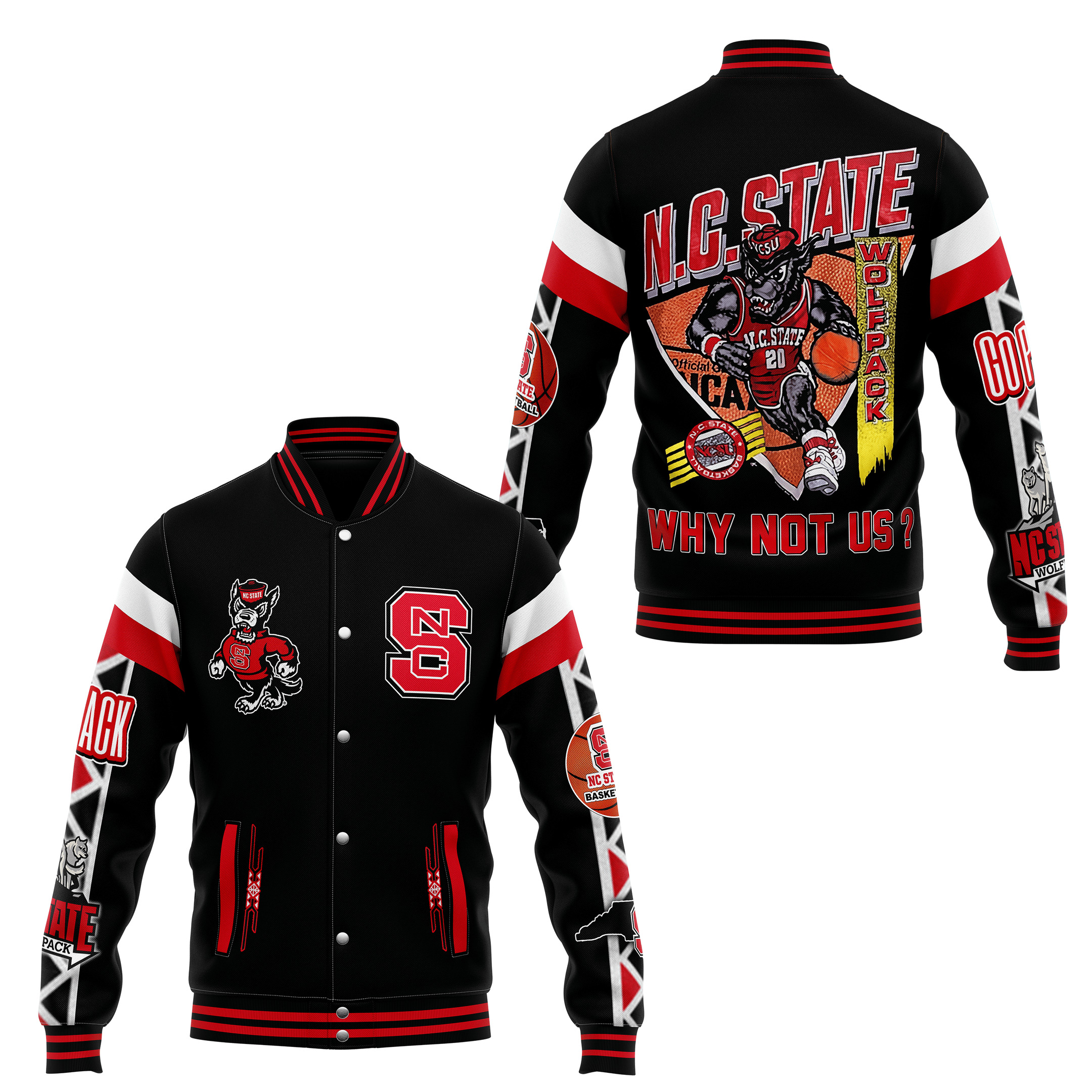 comfimerch nc state wolfpack ncaa new bomber baseball jacket for fan nq2wz