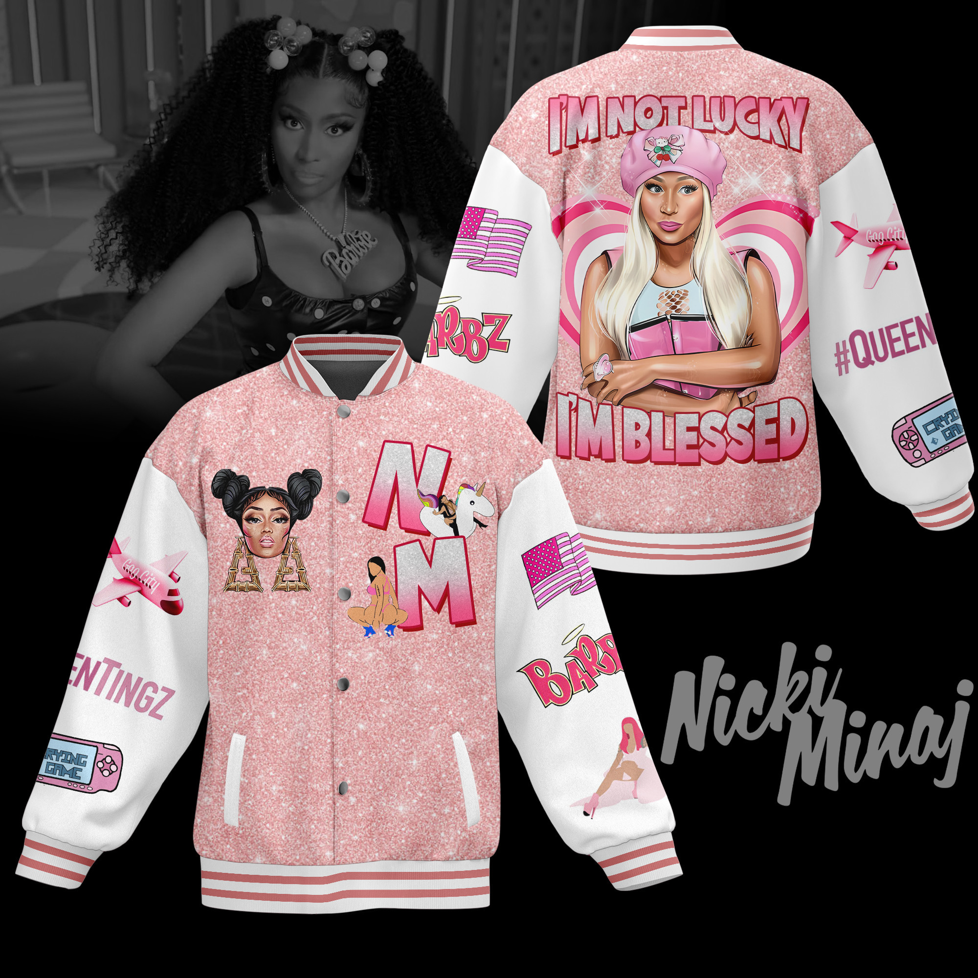 comfimerch nicki minaj new bomber baseball jacket for fan a2leg