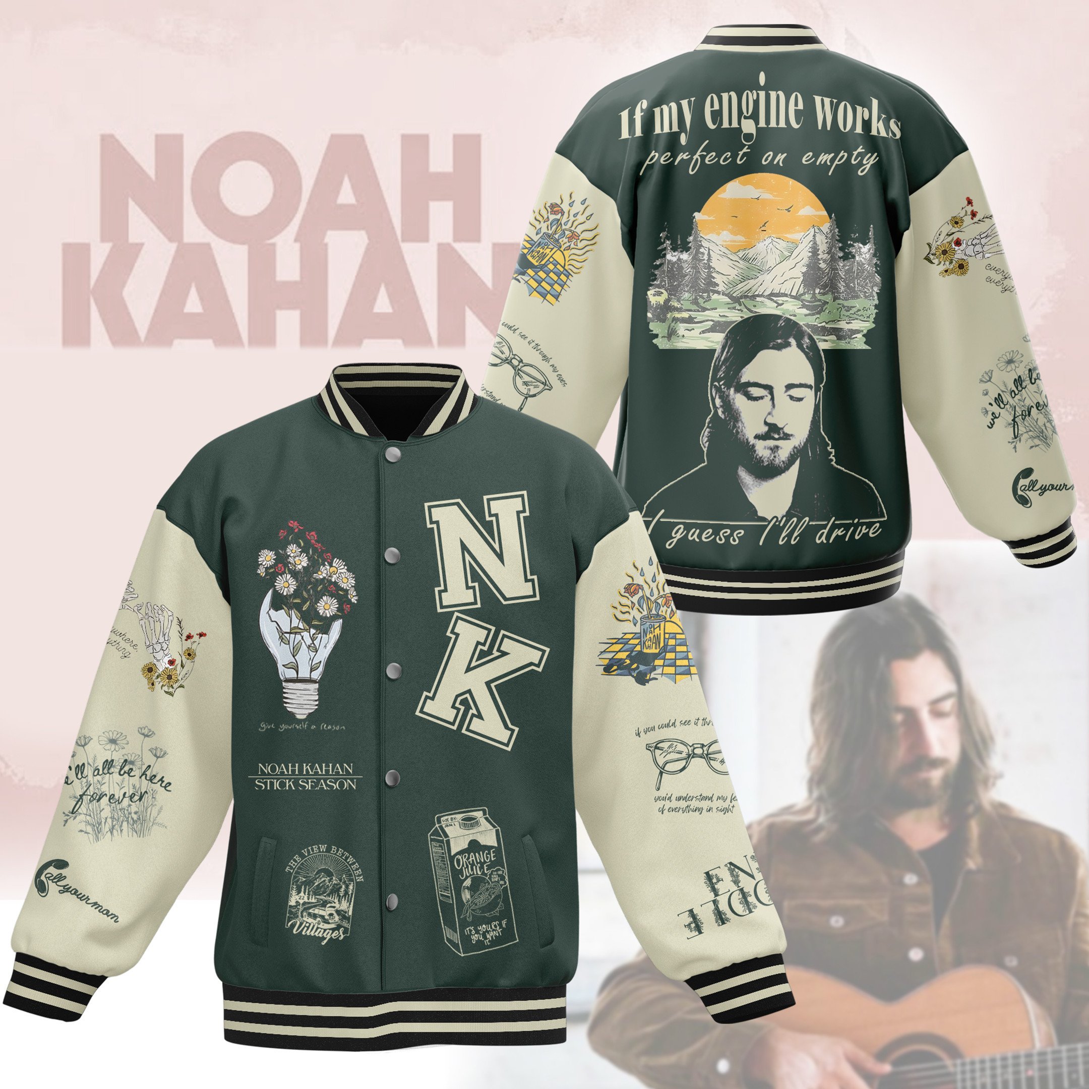 comfimerch noah kahan new bomber baseball jacket for fan mrp3s