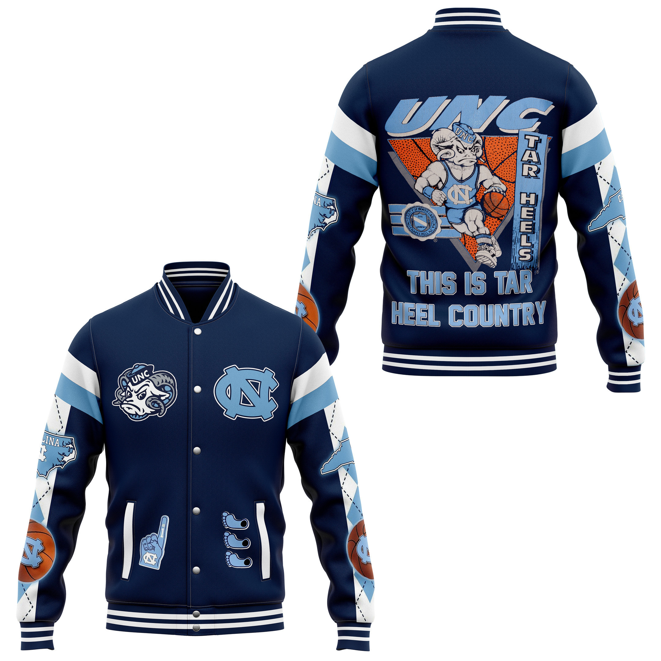 comfimerch north carolina ncaa new bomber baseball jacket for fan 9akgh