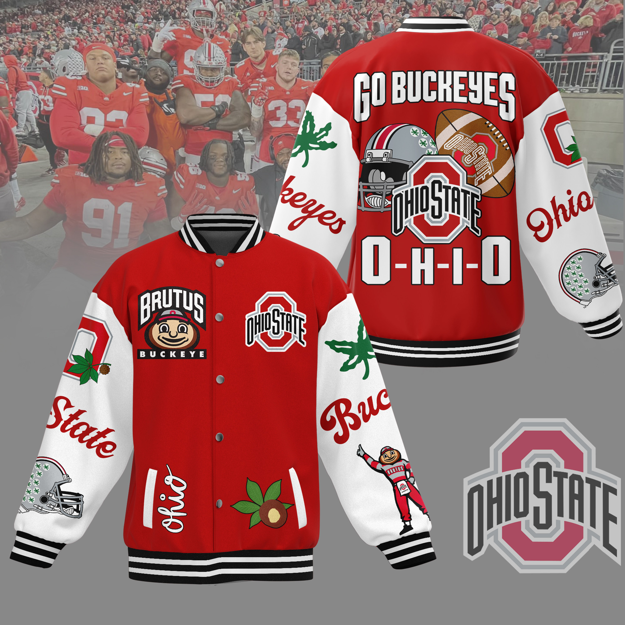 comfimerch ohio state buckeyes ncaa new bomber baseball jacket for fan bowdc