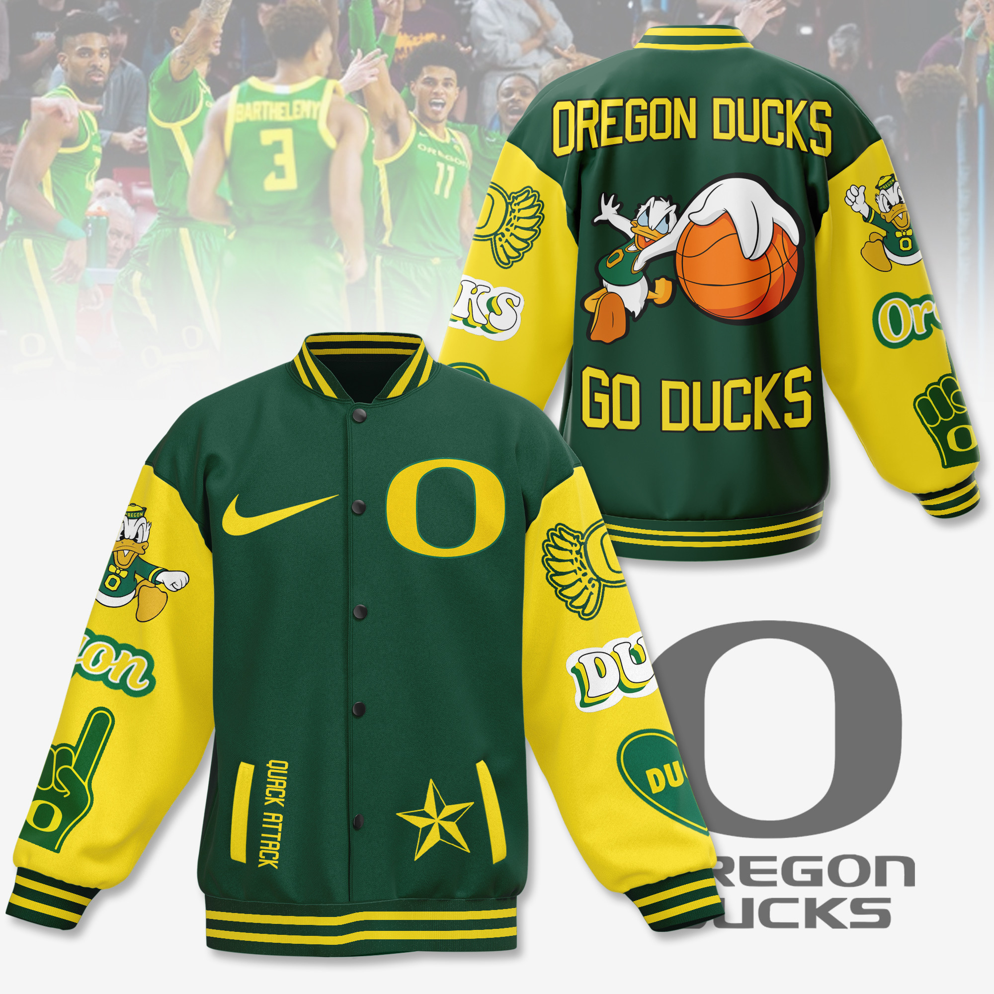 comfimerch oregon ducks ncaa new bomber baseball jacket for fan jxmif