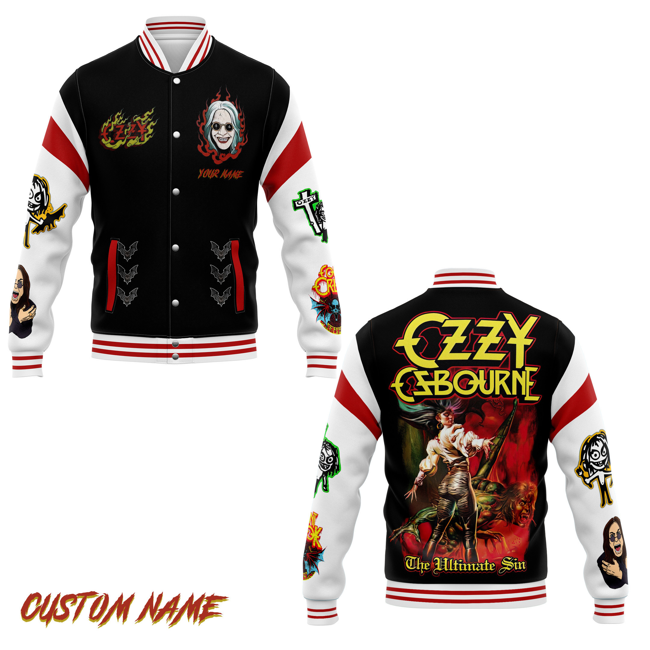 comfimerch ozzy osbourne new bomber baseball jacket for fan 6qcp8