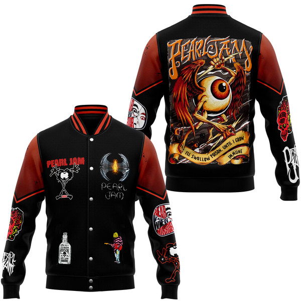 comfimerch pearl jam new bomber baseball jacket for fan x2tnz