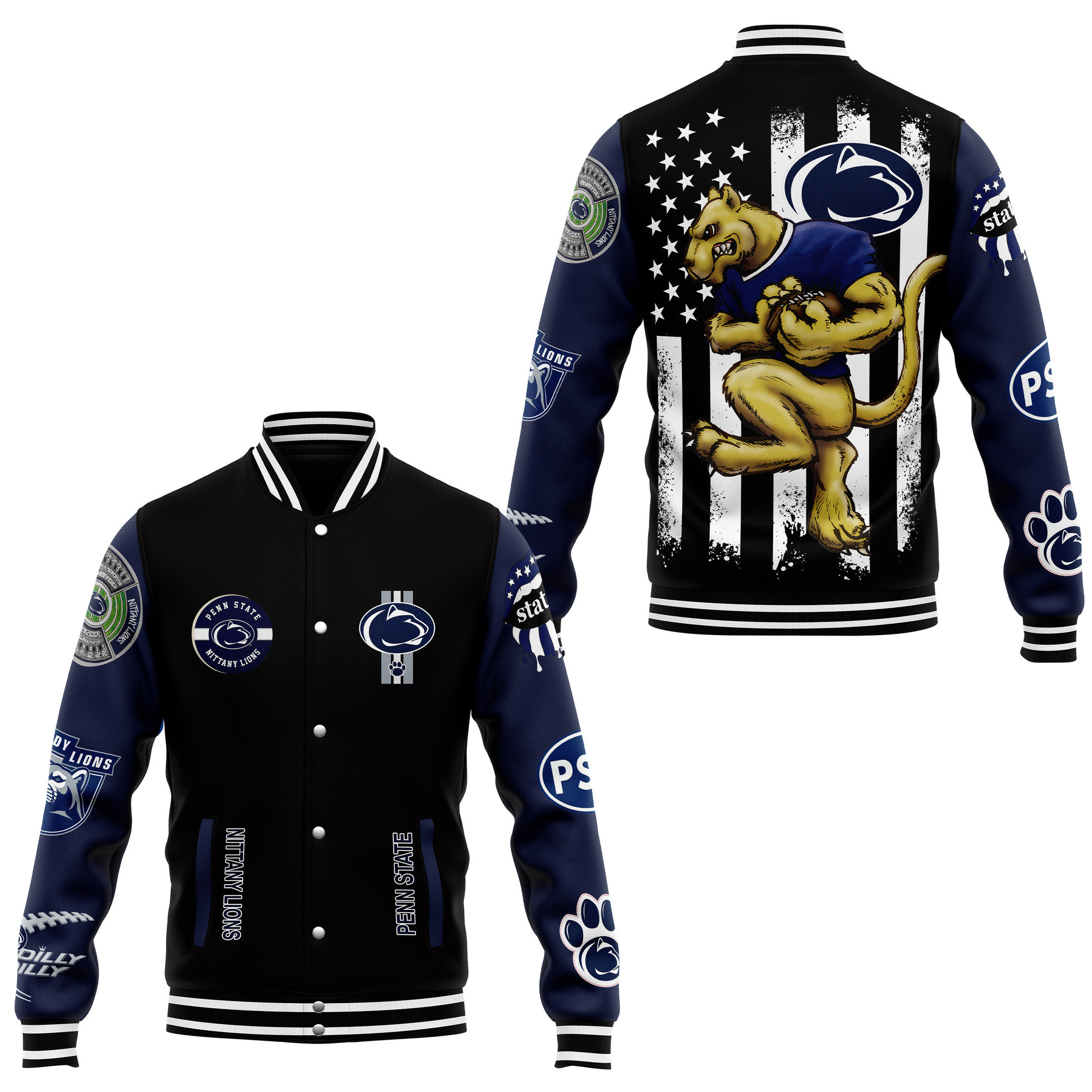 comfimerch penn state nittany lions ncaa new bomber baseball jacket for fan whniz