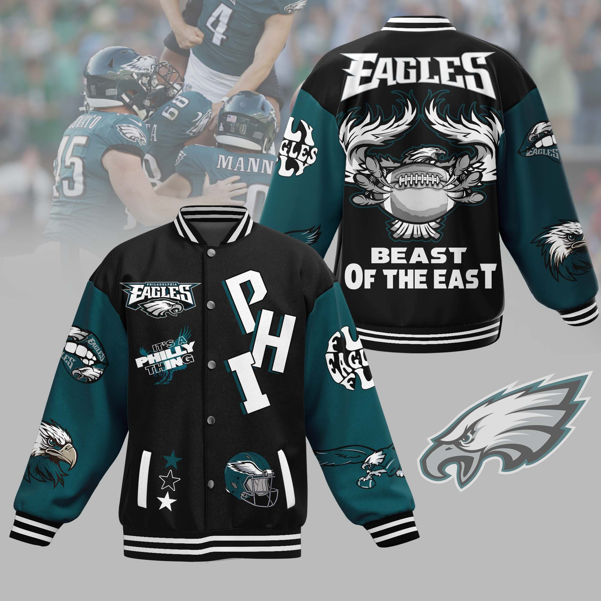 comfimerch philadelphia eagles nfl new bomber baseball jacket for fan 5b4it