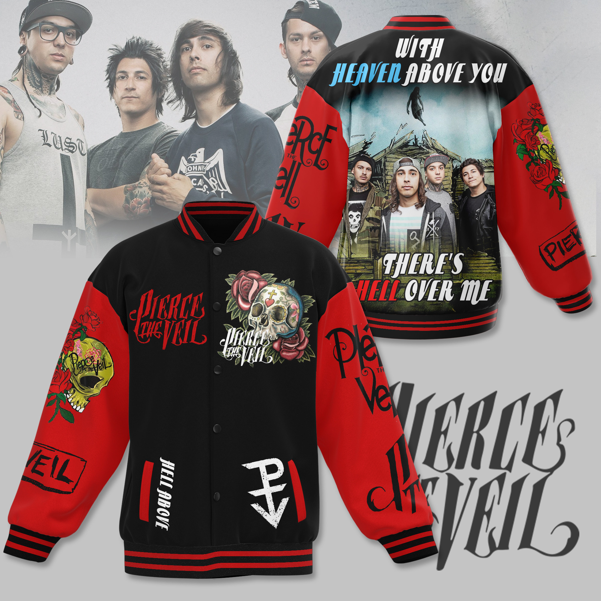 comfimerch pierce the veil new bomber baseball jacket for fan iqqck