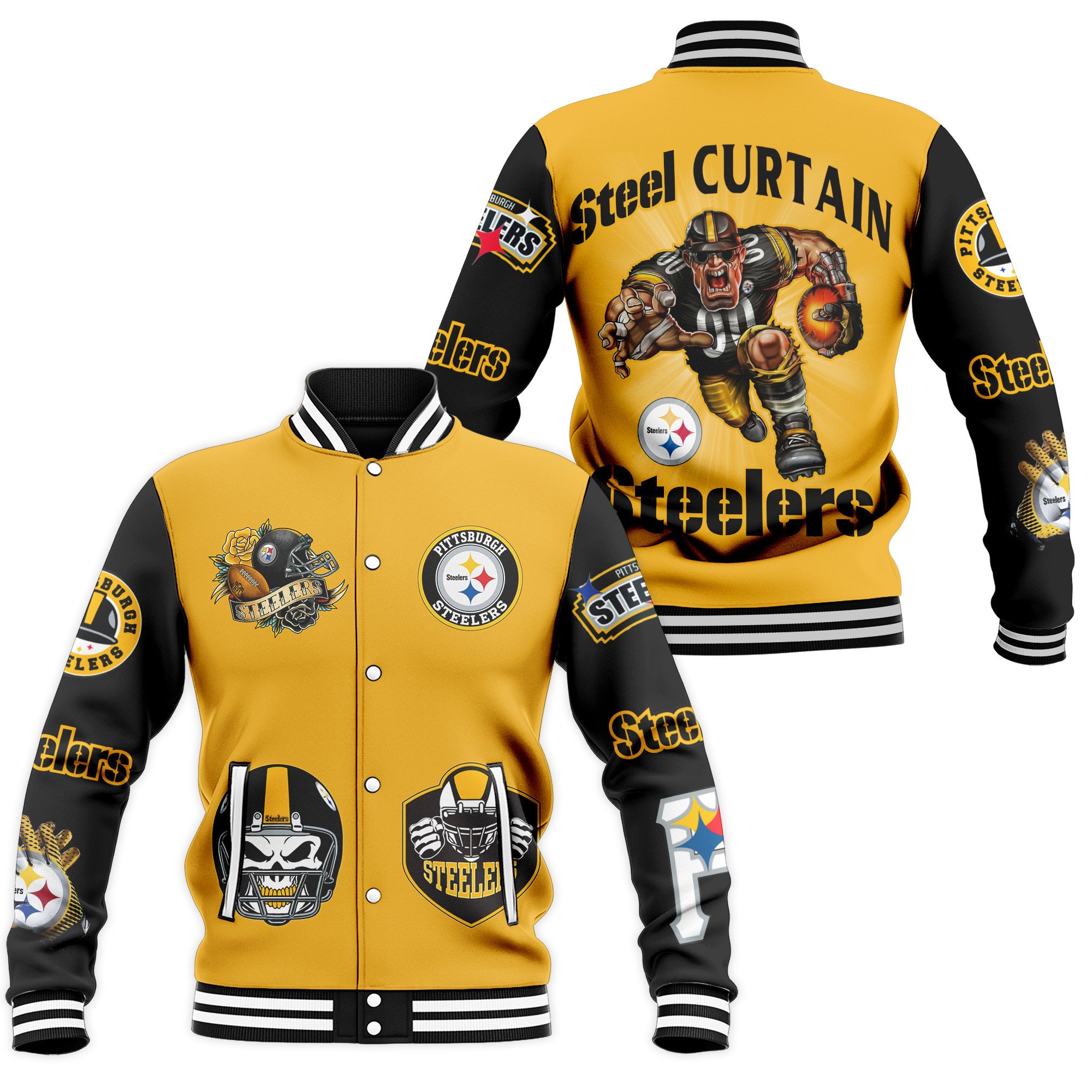 comfimerch pittsburgh steelers nfl new bomber baseball jacket for fan bhlko