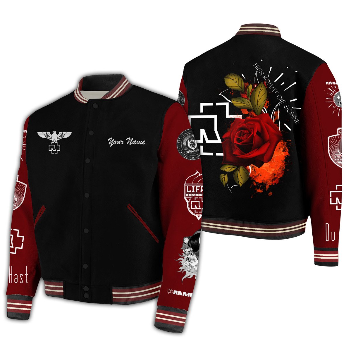 comfimerch rammstein new bomber baseball jacket for fan dzfsf