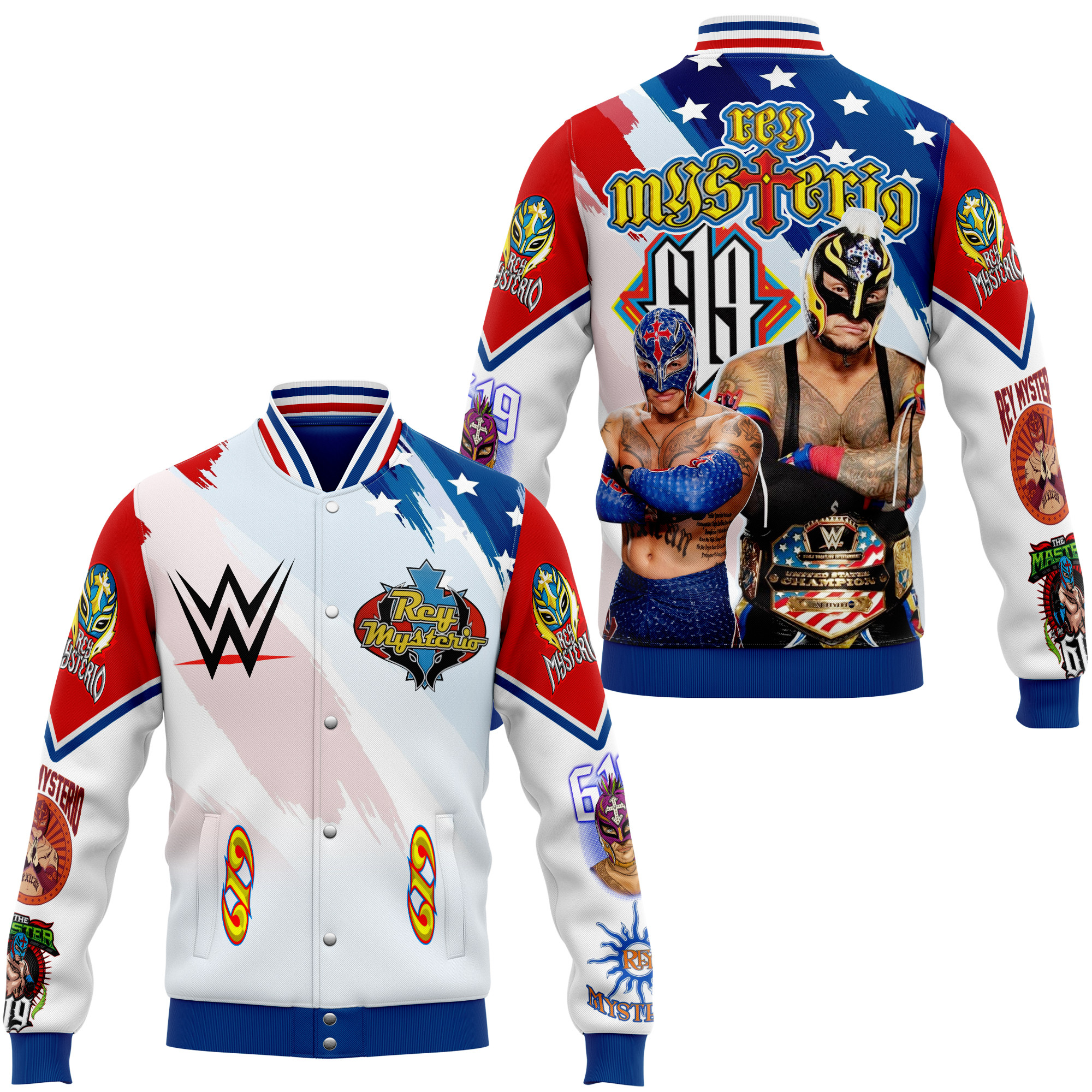 comfimerch rey mysterio 619 new bomber baseball jacket for fan 8zbjf