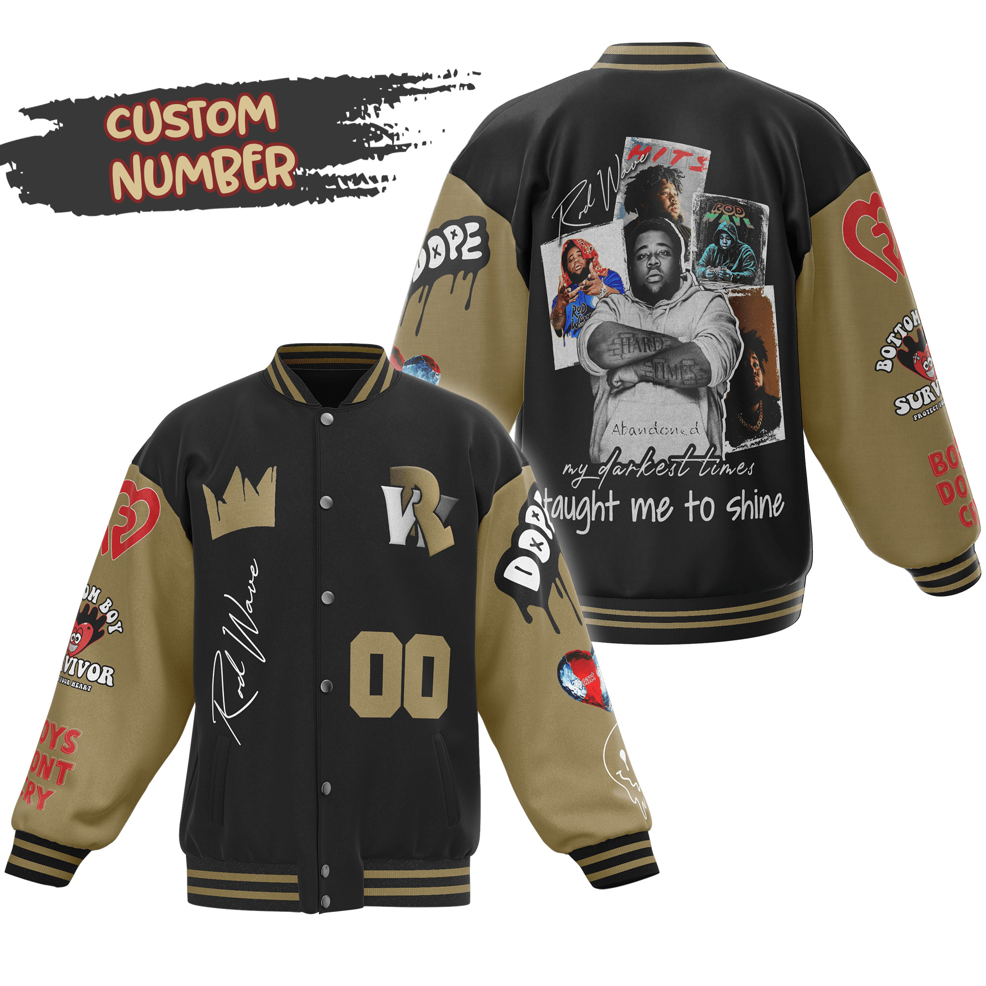 comfimerch rod wave new bomber baseball jacket for fan tgdol