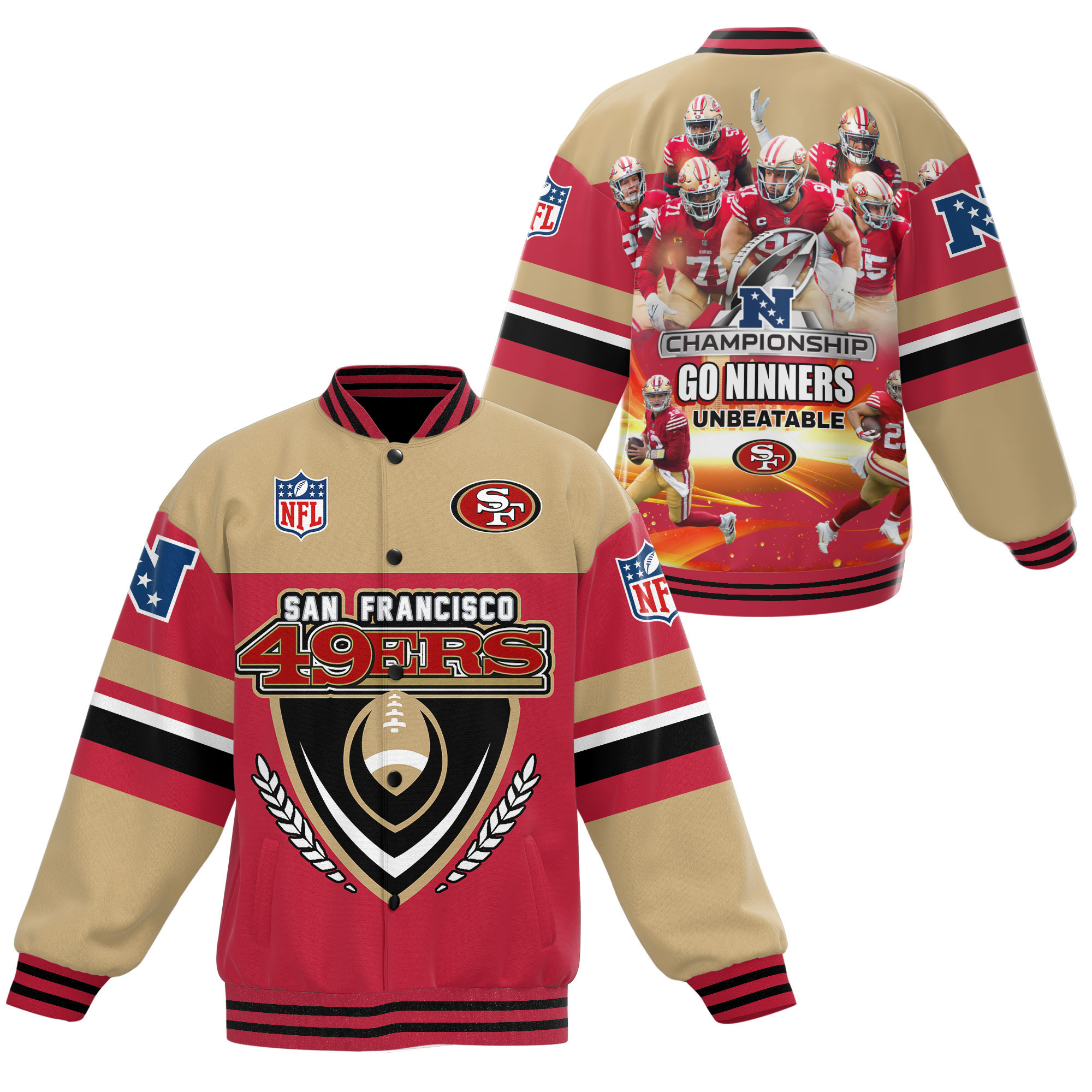 comfimerch san francisco 49ers nfl new bomber baseball jacket for fan 37viw