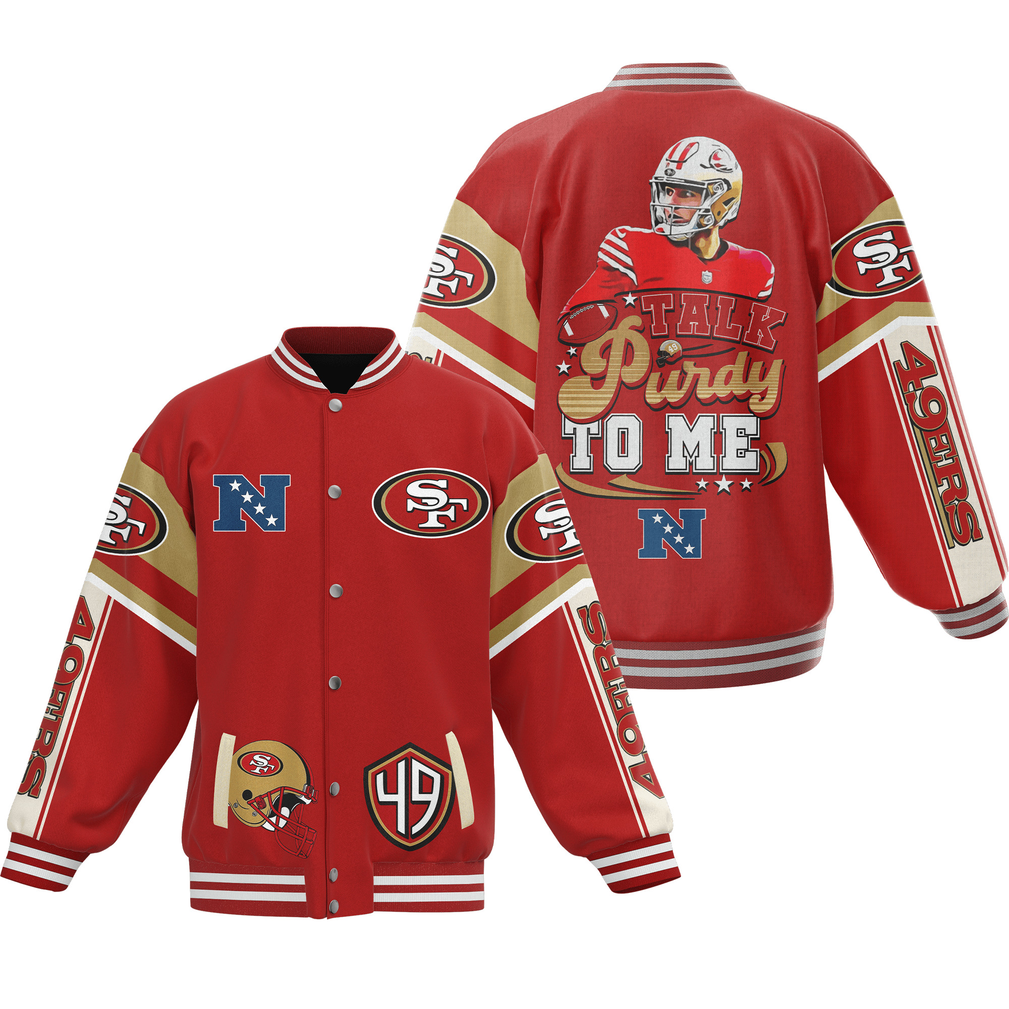 comfimerch san francisco 49ers nfl new bomber baseball jacket for fan kdrwy