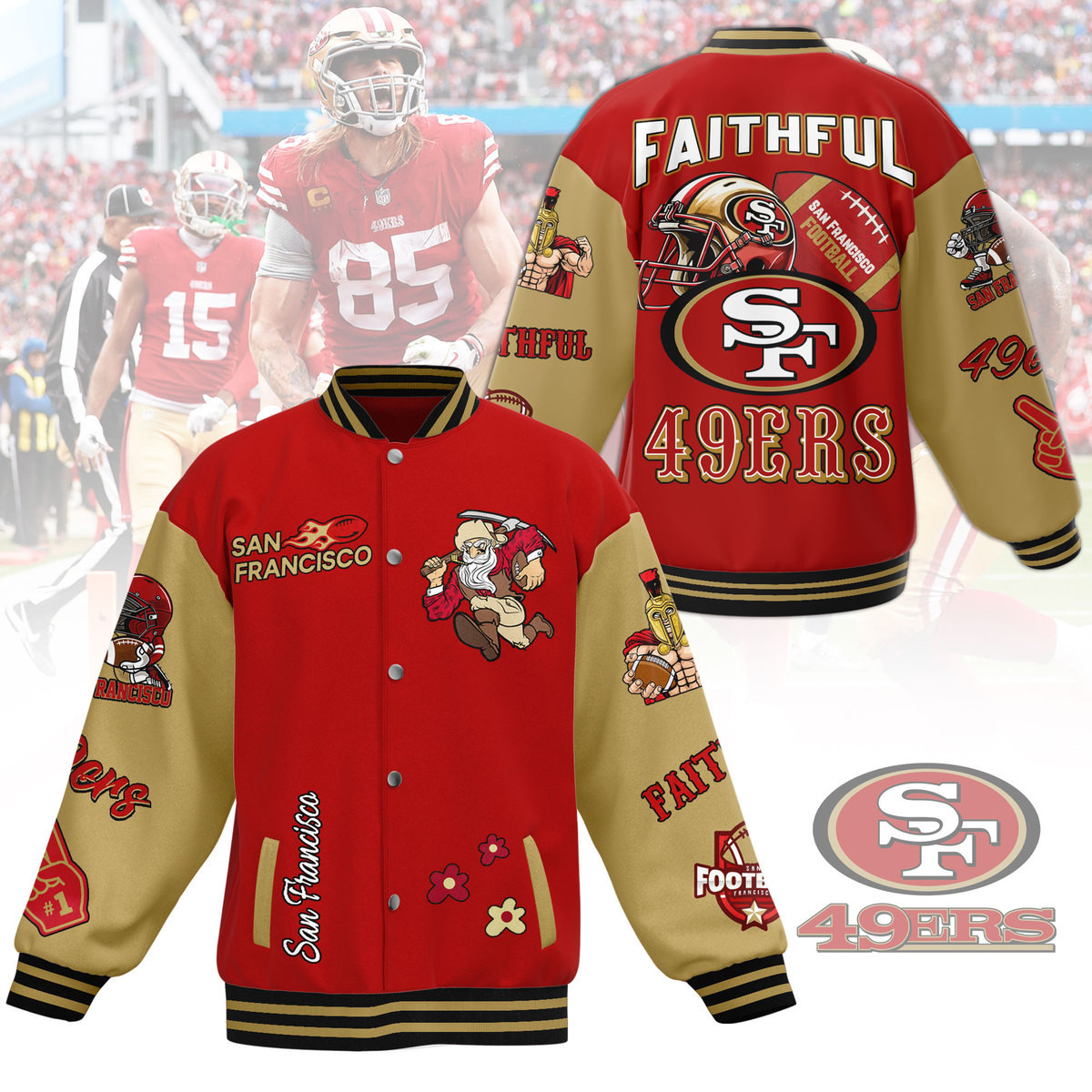 comfimerch san francisco 49ers nfl new bomber baseball jacket for fan y0nvn