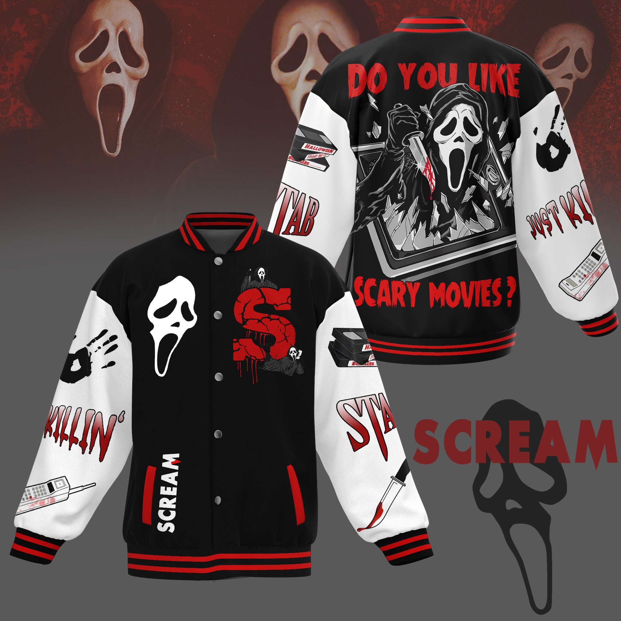 comfimerch scream new bomber baseball jacket for fan 1miwa