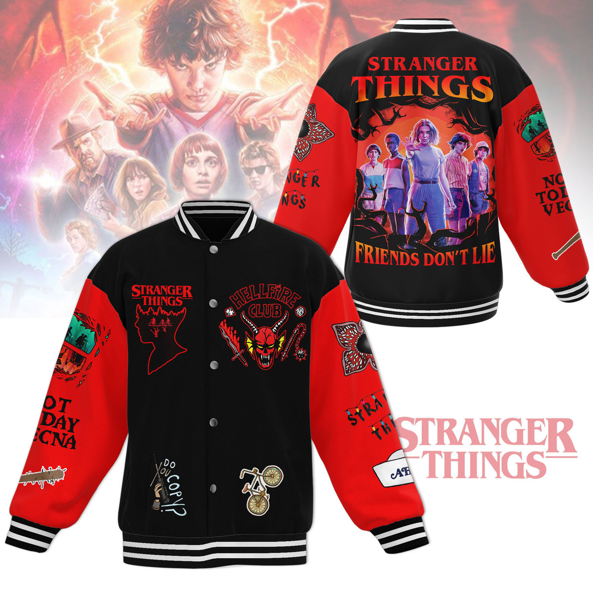 comfimerch stranger things new bomber baseball jacket for fan tkxeg