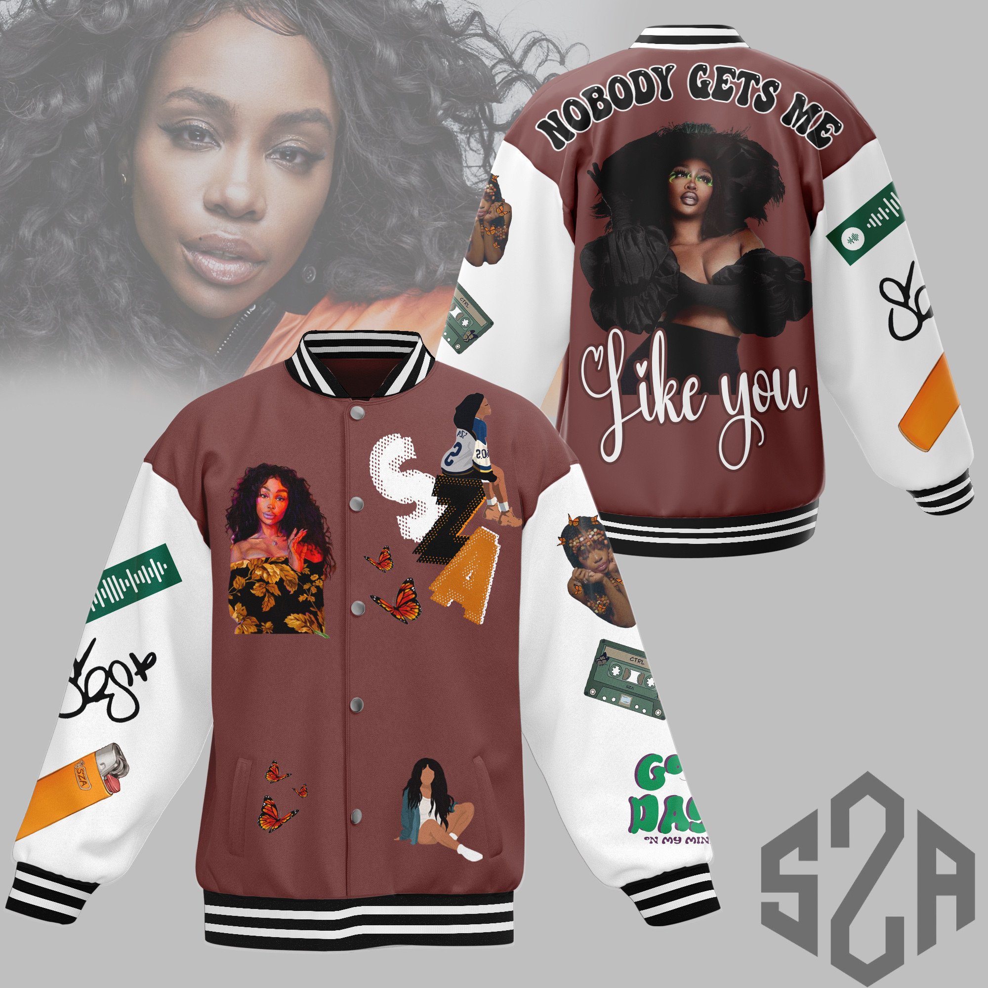 comfimerch sza new bomber baseball jacket for fan cazse