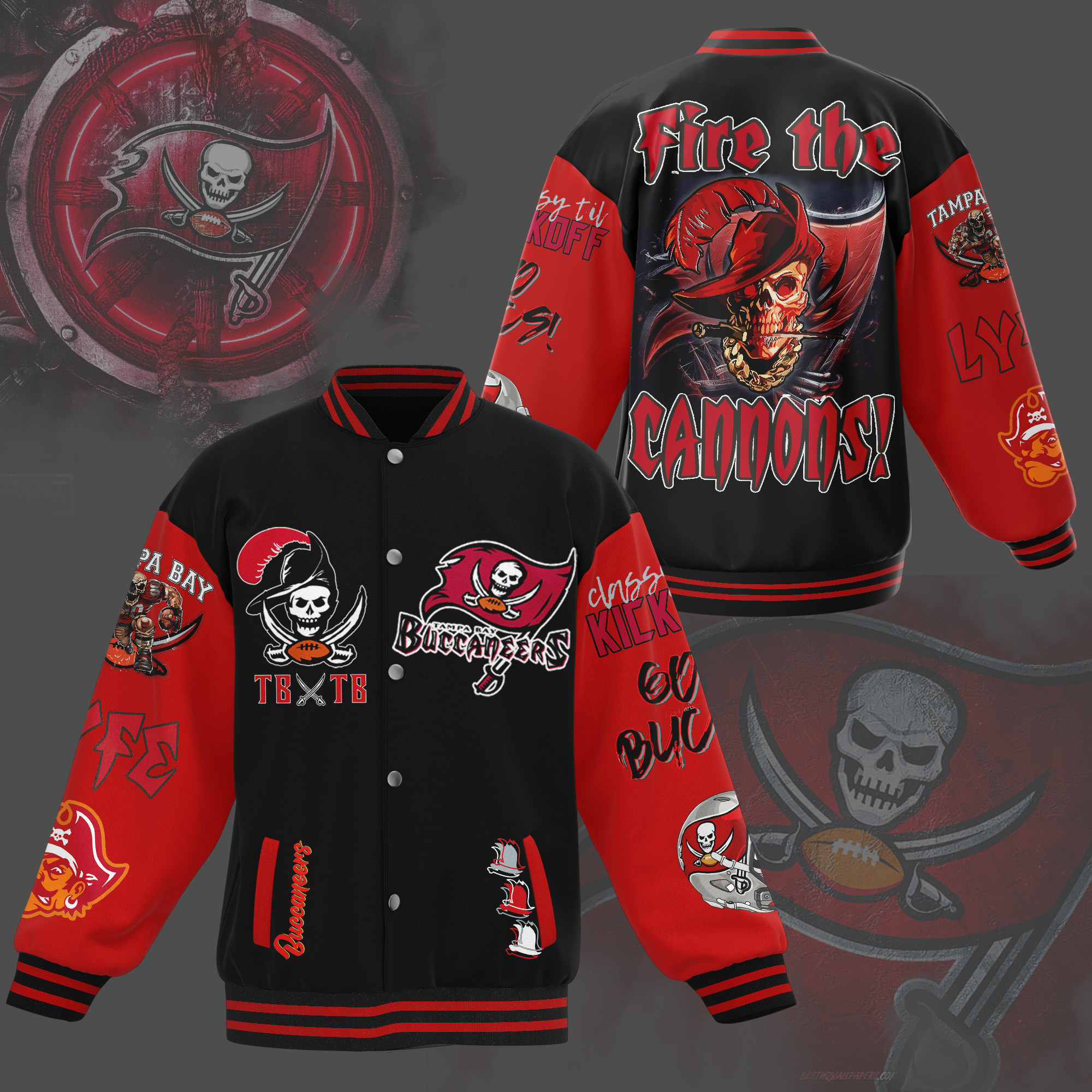 comfimerch tampa bay buccaneers nfl new bomber baseball jacket for fan 8clns