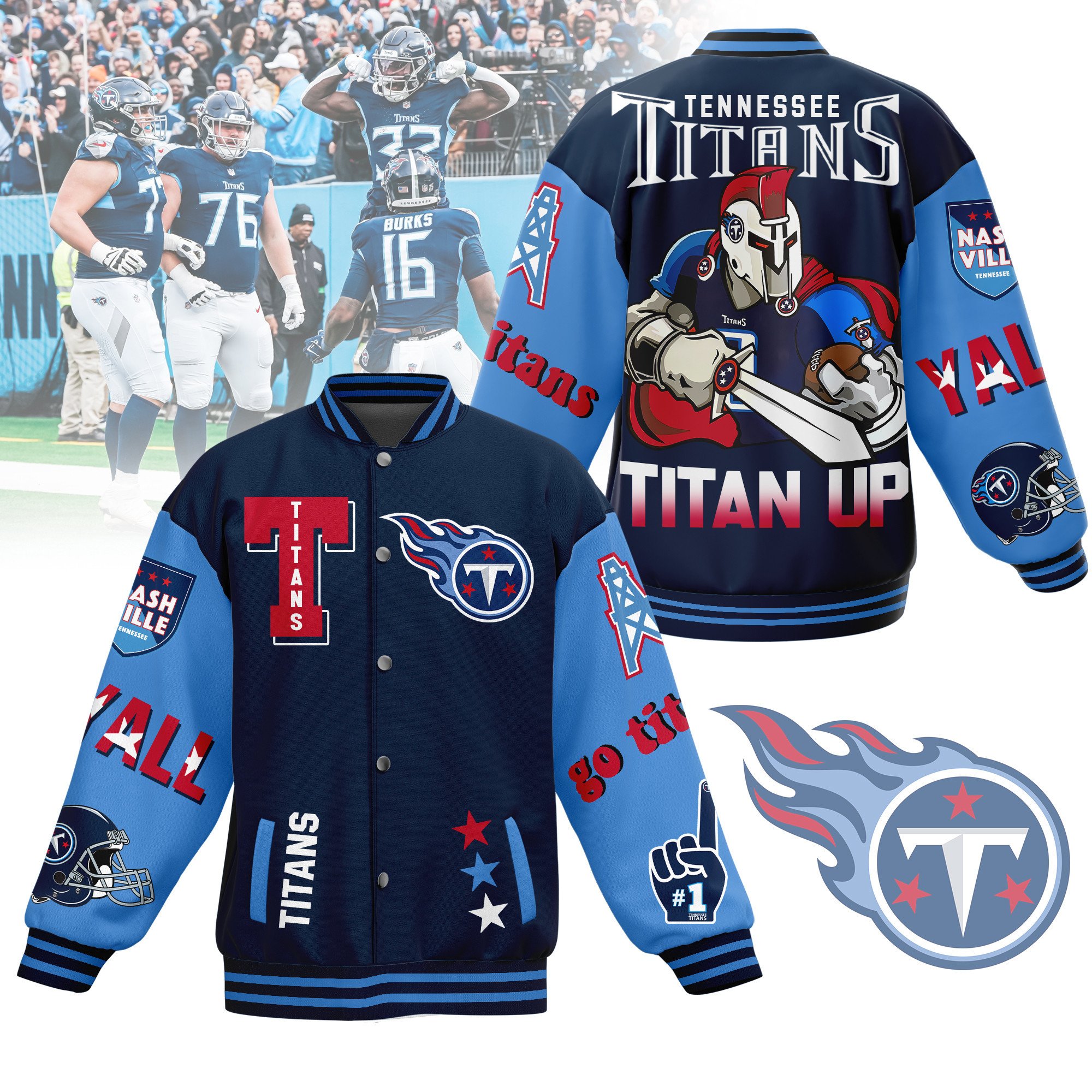 comfimerch tennessee titans nfl new bomber baseball jacket for fan r0umj