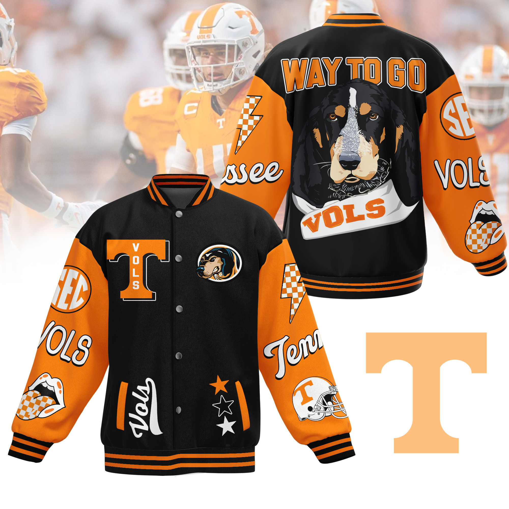 comfimerch tennessee volunteers ncaa new bomber baseball jacket for fan umpfk