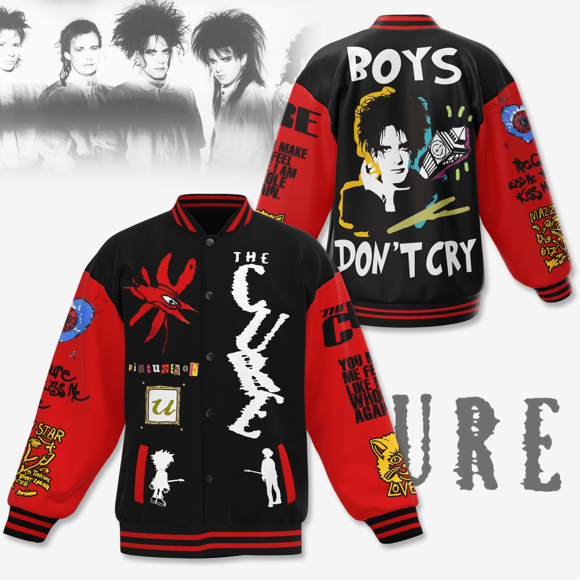 comfimerch the cure boys new bomber baseball jacket for fan 5czgi