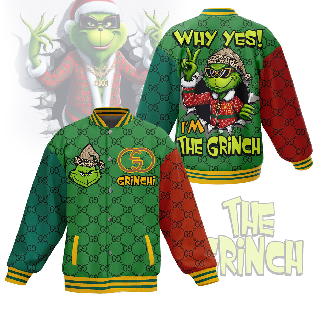 comfimerch the grinch new bomber baseball jacket for fan bbnzq