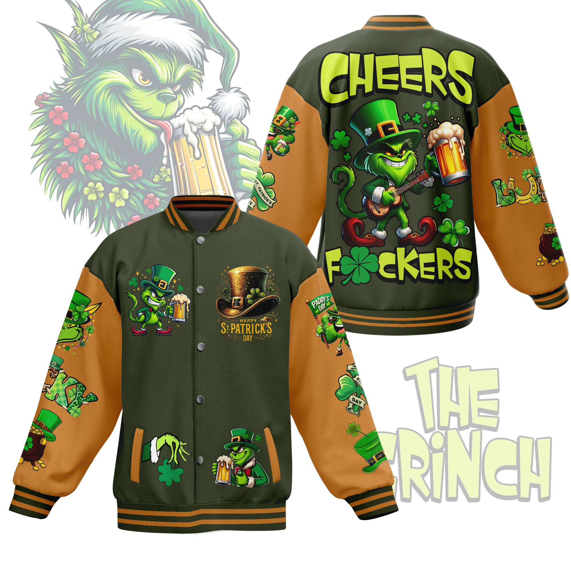 comfimerch the grinch new bomber baseball jacket for fan ihf7p