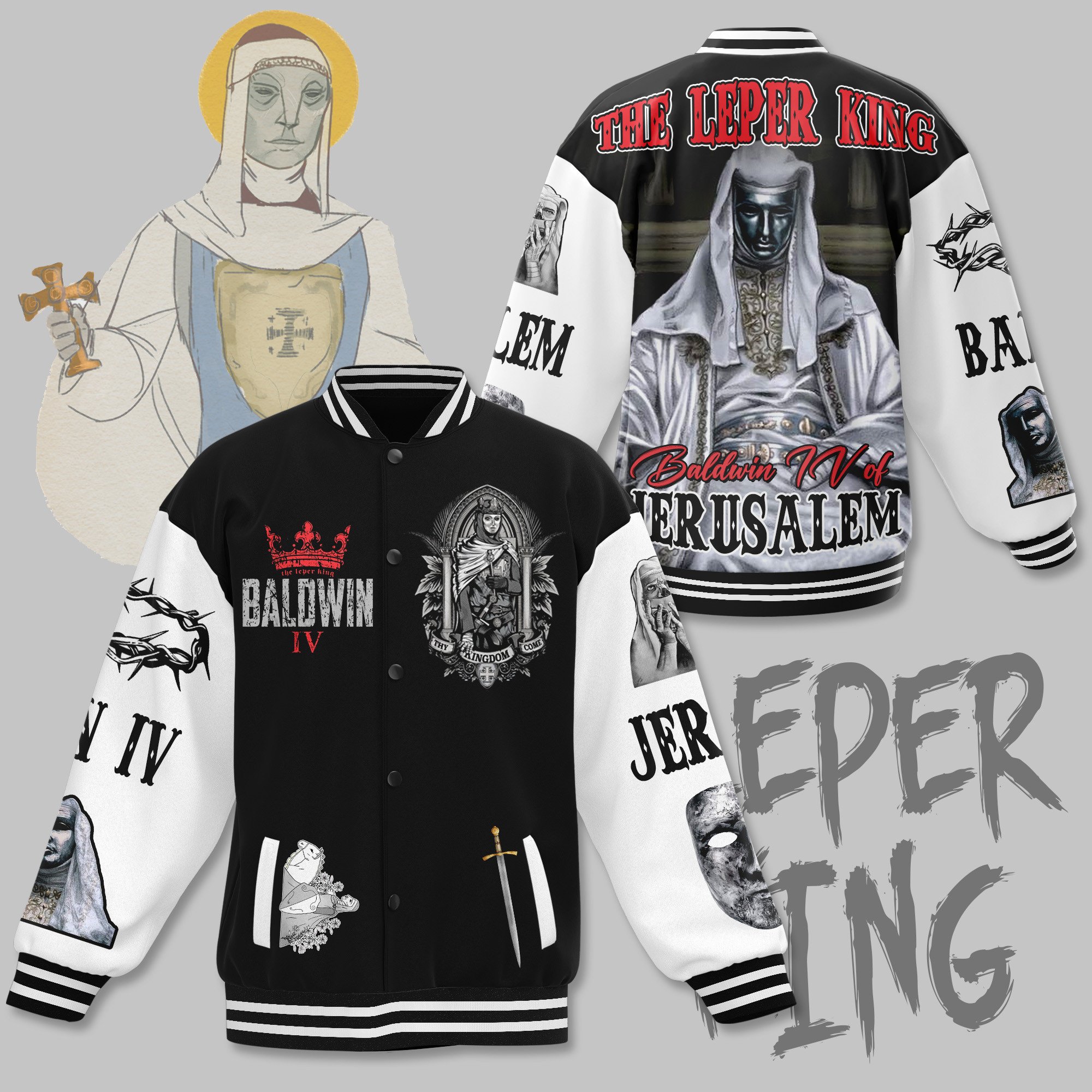 comfimerch the leper king baldwin iv new bomber baseball jacket for fan whlsm