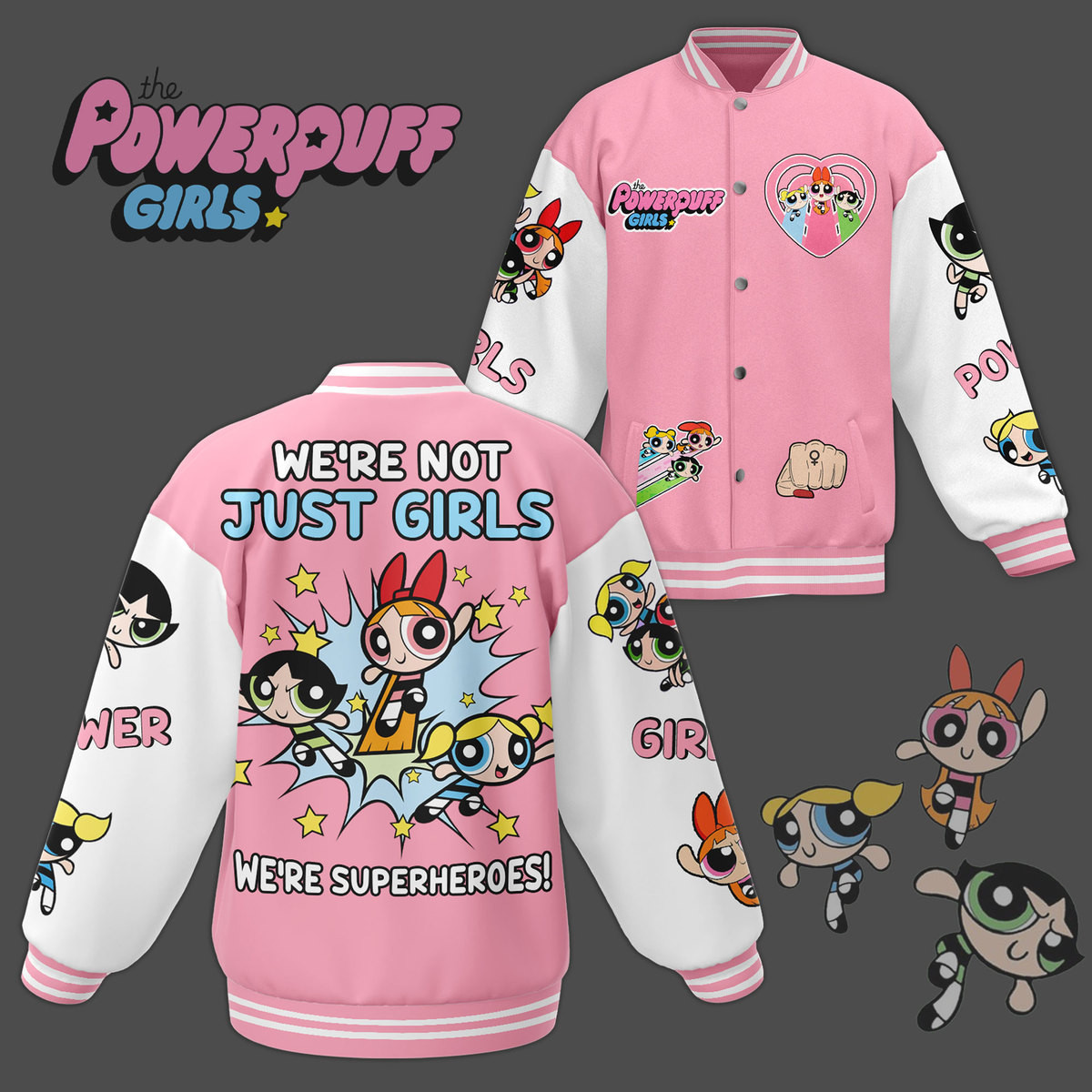 comfimerch the powerpuff girls new bomber baseball jacket for fan 1ocuc