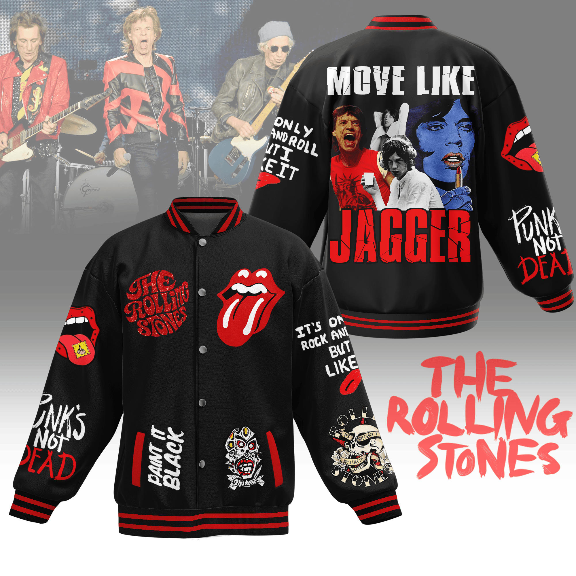 comfimerch the rolling stones new bomber baseball jacket for fan sefxd