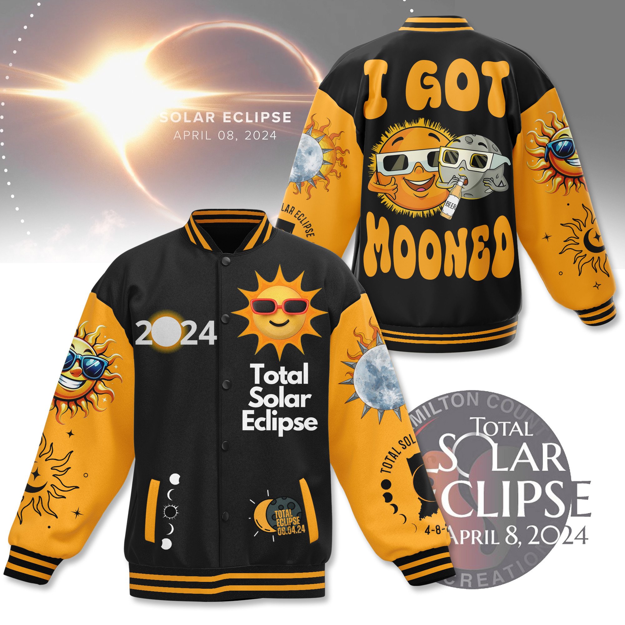 comfimerch total solar eclipse new bomber baseball jacket for fan lpb3d