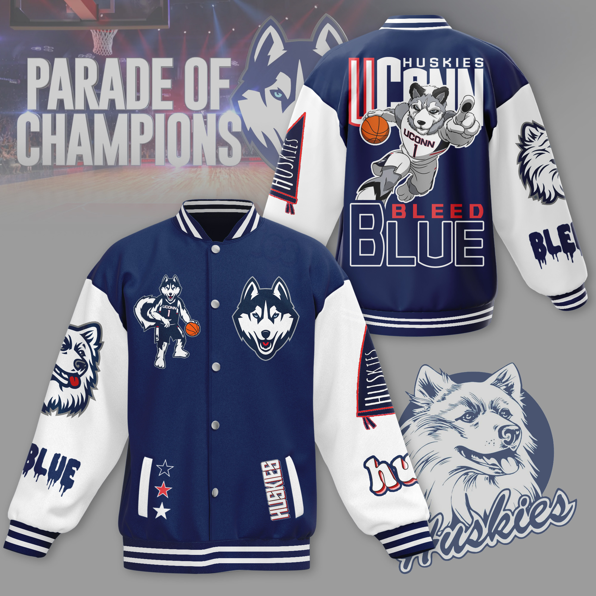 comfimerch uconn huskies ncaa new bomber baseball jacket for fan 5oxgp