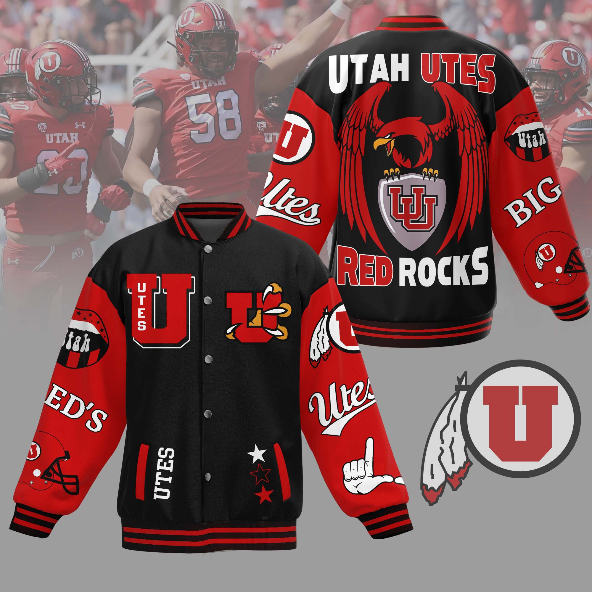 comfimerch utah utes ncaa new bomber baseball jacket for fan raujr