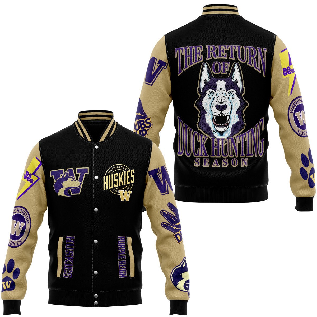 comfimerch washington huskies ncaa new bomber baseball jacket for fan meiwr