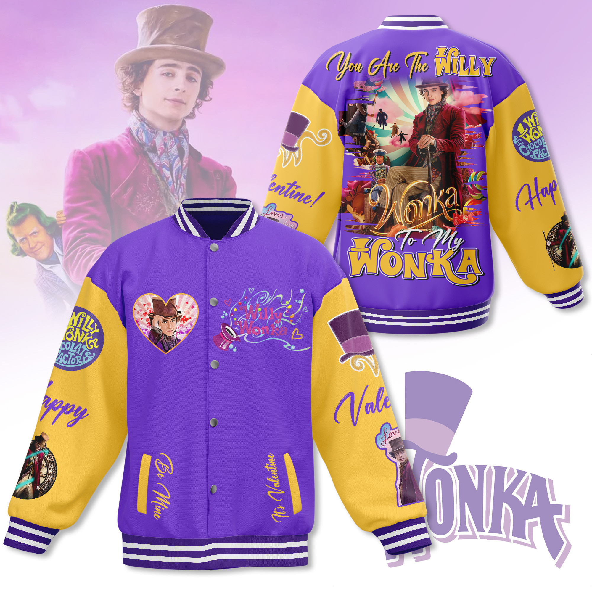 comfimerch willy wonka new bomber baseball jacket for fan rrtzf