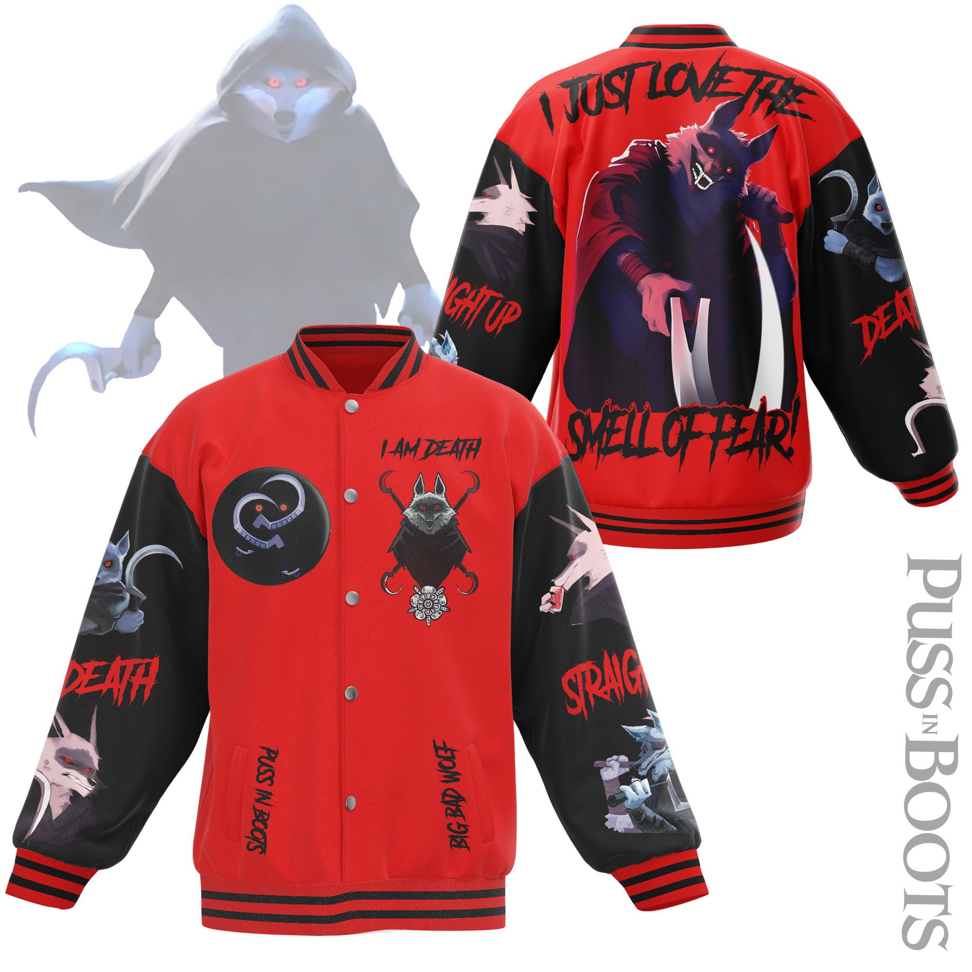 comfimerch wolf puss in boots new bomber baseball jacket for fan tqwxv