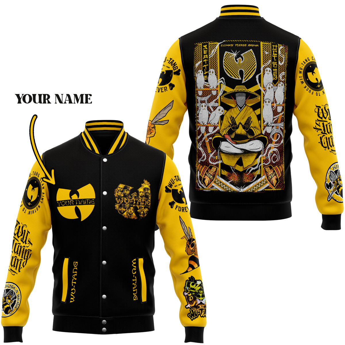 comfimerch wu tang new bomber baseball jacket for fan 7bkgq