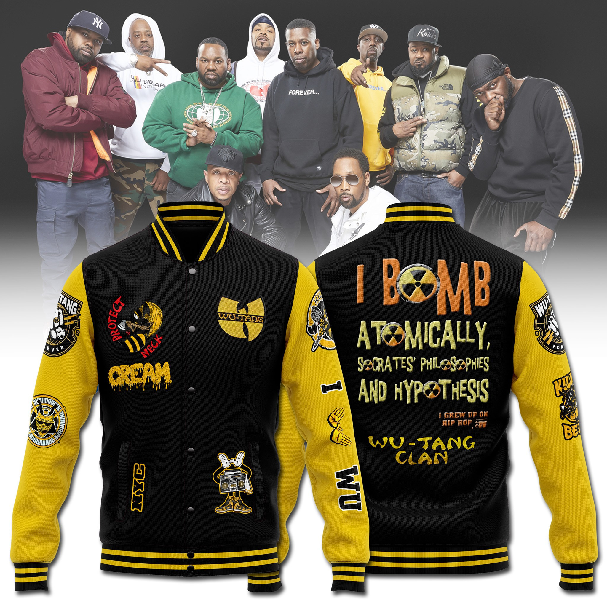 comfimerch wu tang new bomber baseball jacket for fan f4pbr