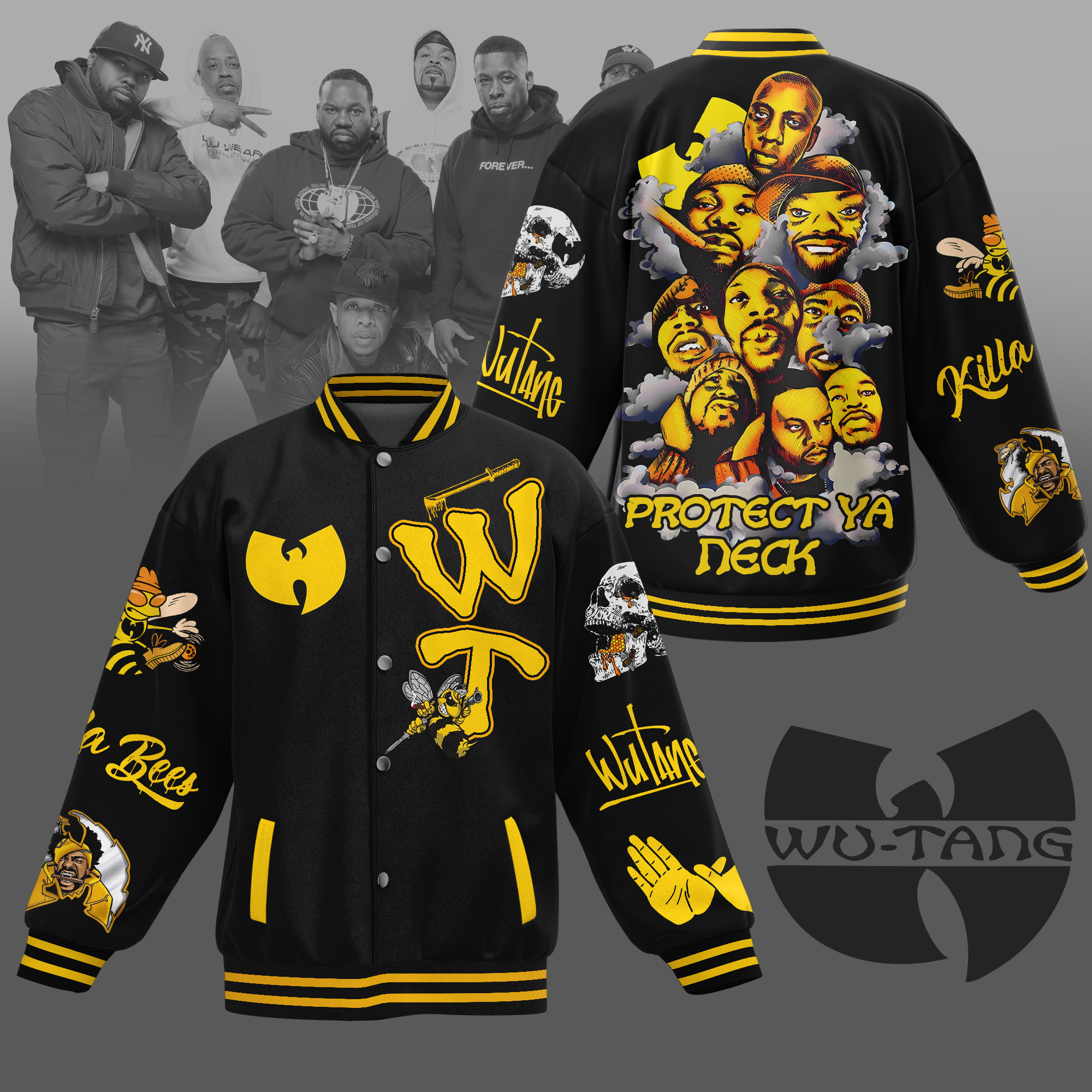 comfimerch wu tang new bomber baseball jacket for fan mk2p9