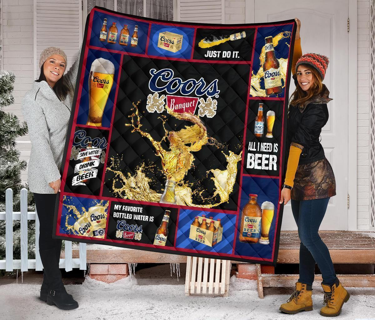 coors banquet quilt blanket all i need is beer gift idea b8nsq