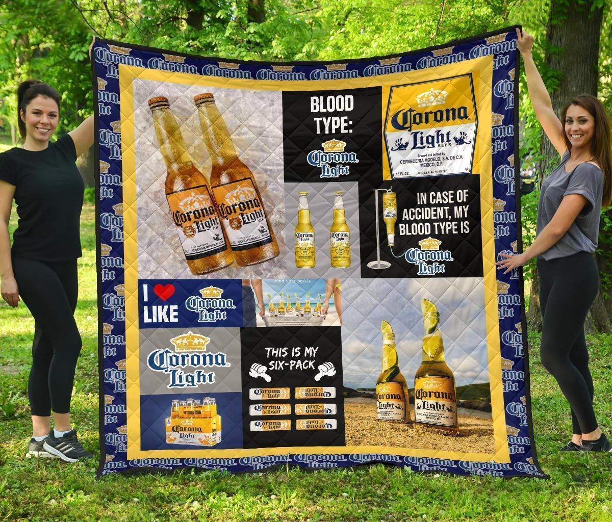 corona light quilt blanket funny gift for beer lover qk307