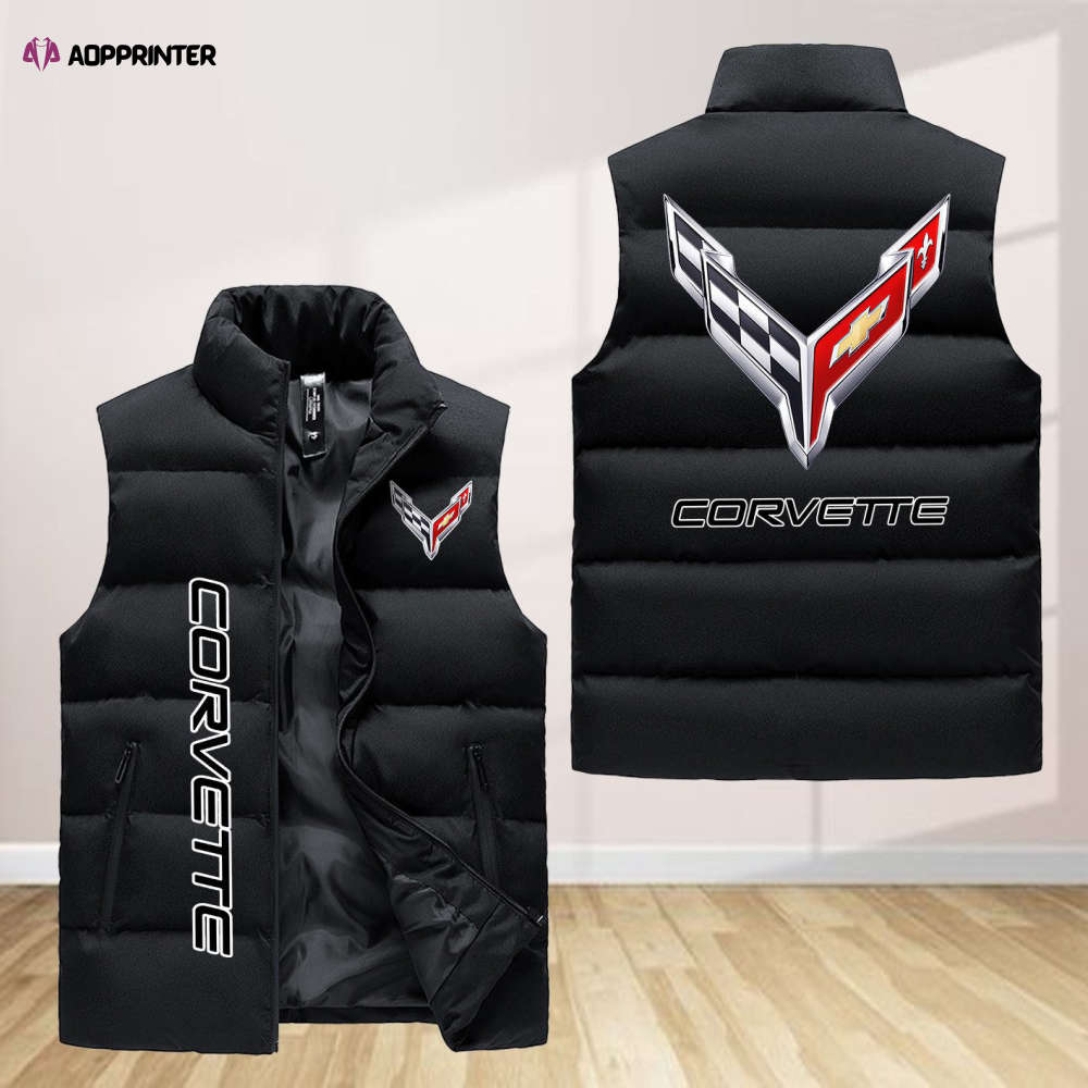 corvette sleeveless puffer jacket custom for fans gifts