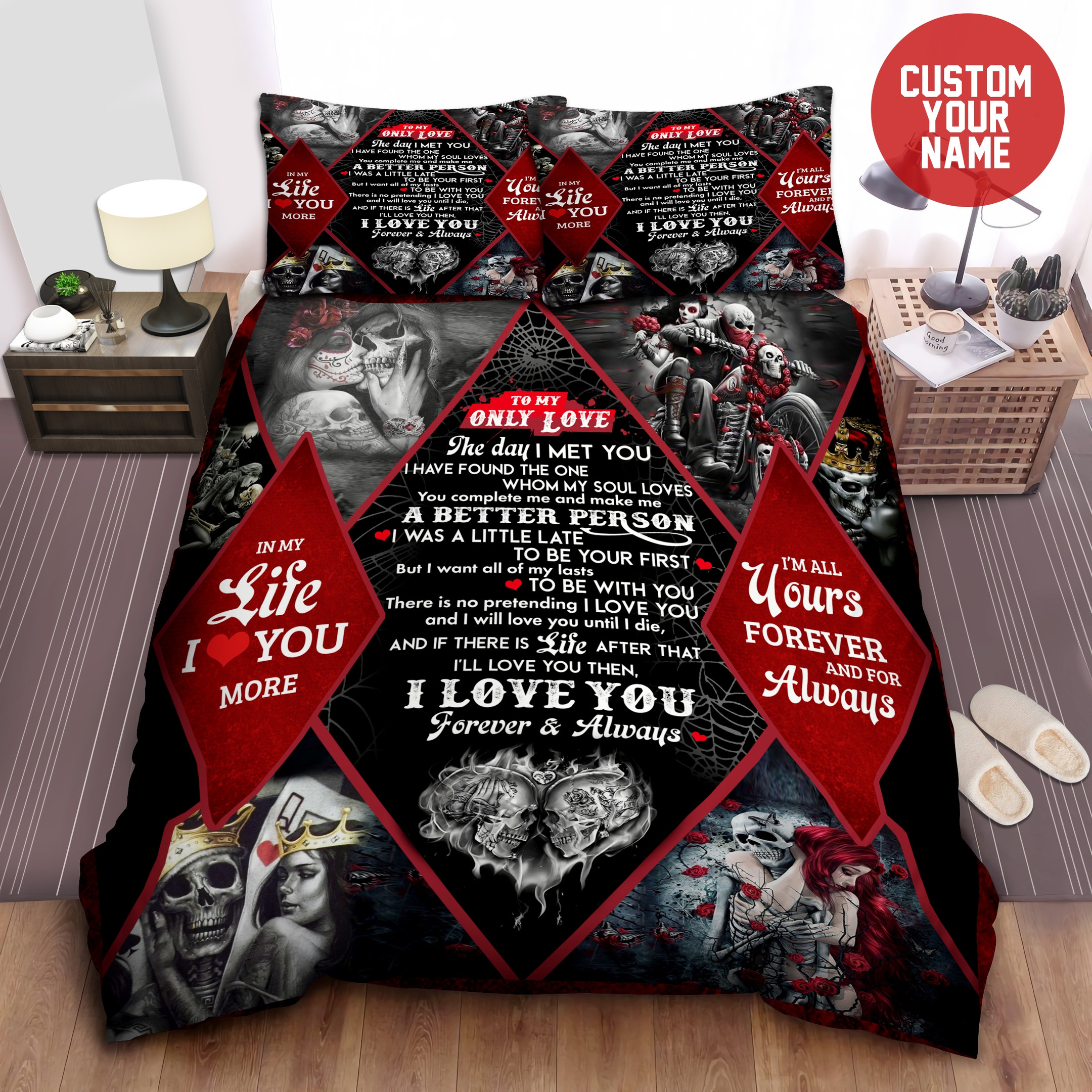 couple skull duvet cover bedroom sets comfortable bedding sets csebw