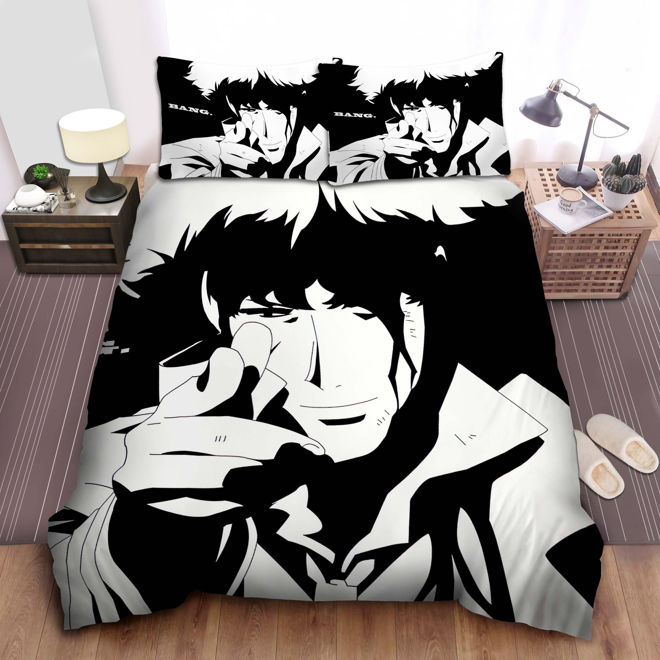 cowboy bebop spike spiegel last moment in black white bed sheets spread comforter duvet cover bedding sets nouth