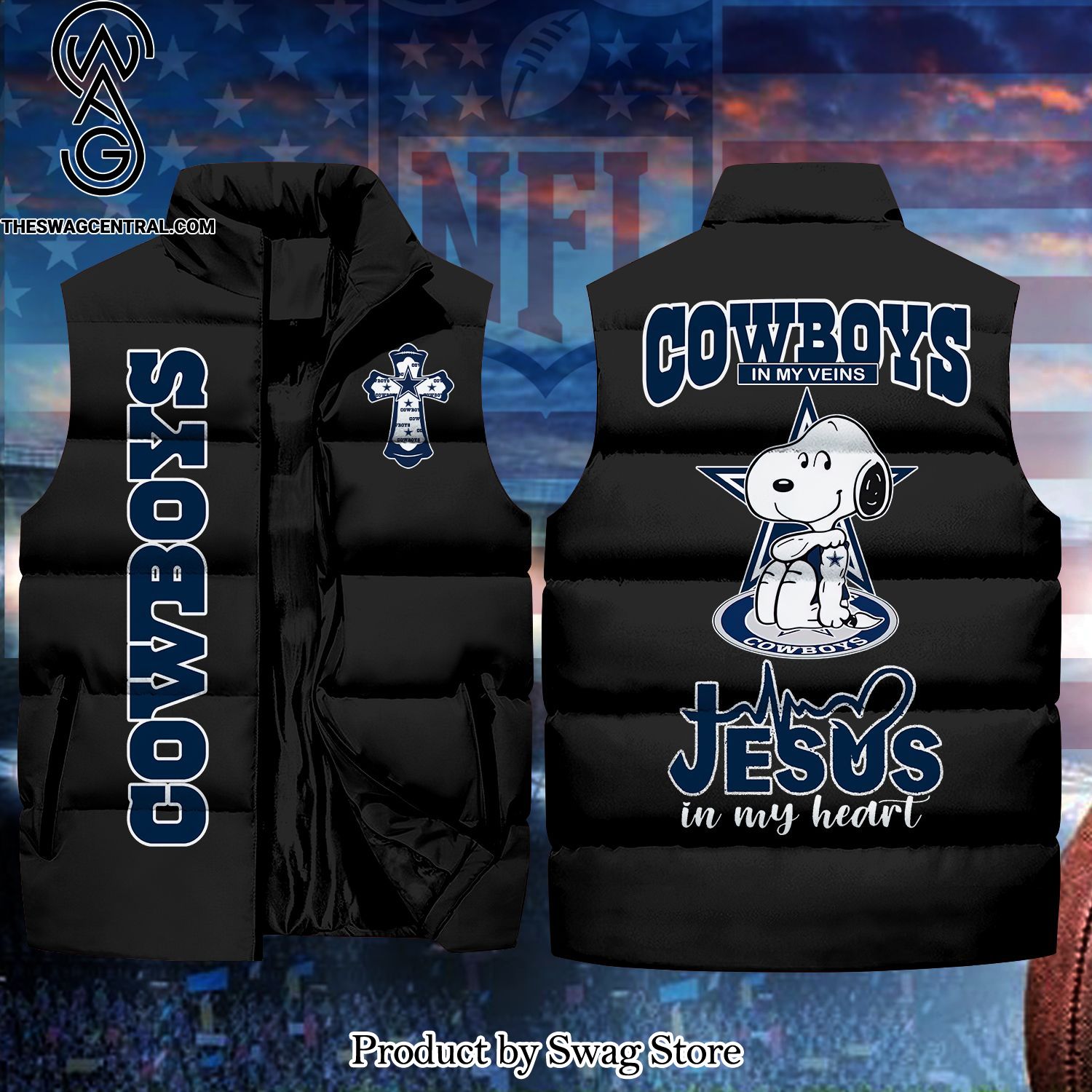 cowboys in my veins jesus in my heart unisex sleeveless jacket 1 d4Cqk