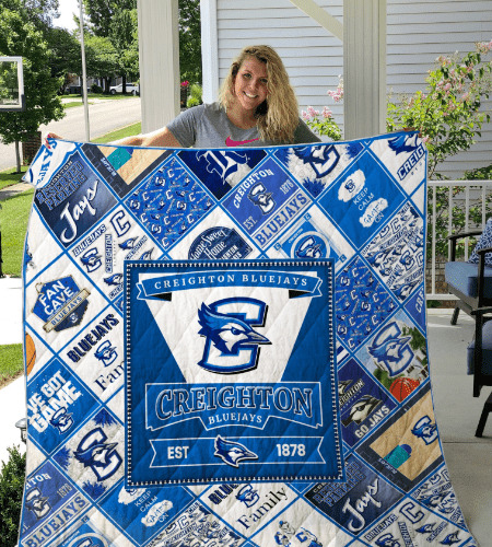 creighton bluejays quilt blanket for fans home decor gift 450x500 1